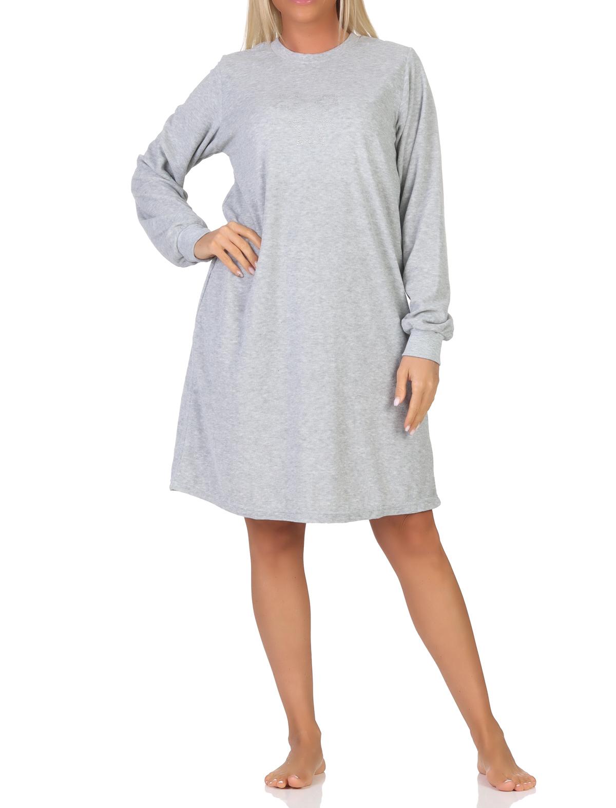 Normann Damen Frottee Nachthemd Hauskleid Loungewear mit Sternenmotiv - auch in Übergröße