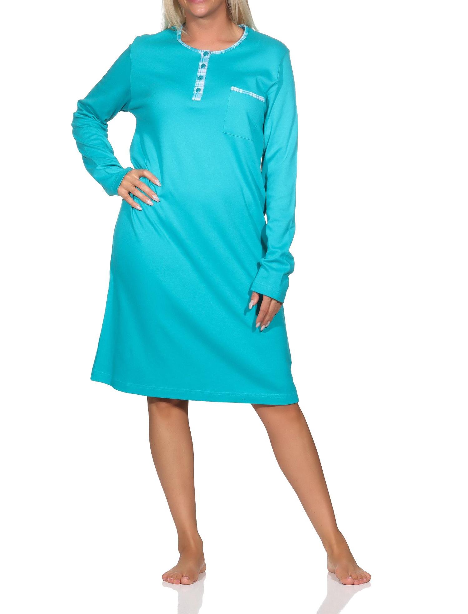 Normann Damen langarm Nachthemd in Kuschel Interlock Qualität