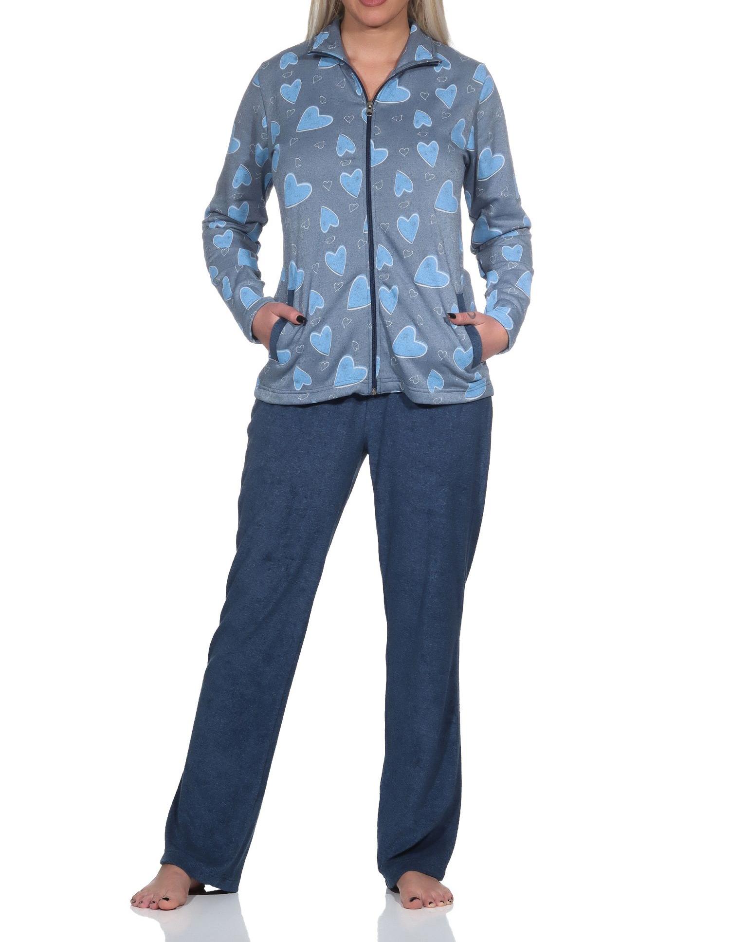 Normann Damen langarm Hausanzug Homewear in Herz Optik - auch in Übergrösse - 223 216 93 030 Normann Damen langarm Hausanzug Homewear in Herz Optik - auch in Übergrösse