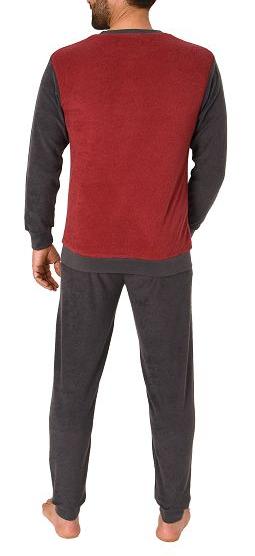 Lässiger Herren langarm Frottee Pyjama mit Rundhals-Ausschnitt & Bündchen, auch in Übergrößen Lässiger Herren langarm Frottee Pyjama mit Rundhals-Ausschnitt & Bündchen, auch in Übergrößen