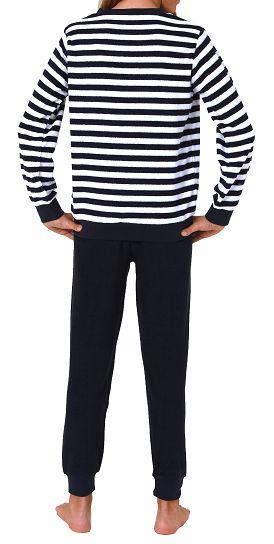 Kuscheliger Mädchen Frottee Schlafanzug mit Bündchen, Pyjama in Sterne-Optik