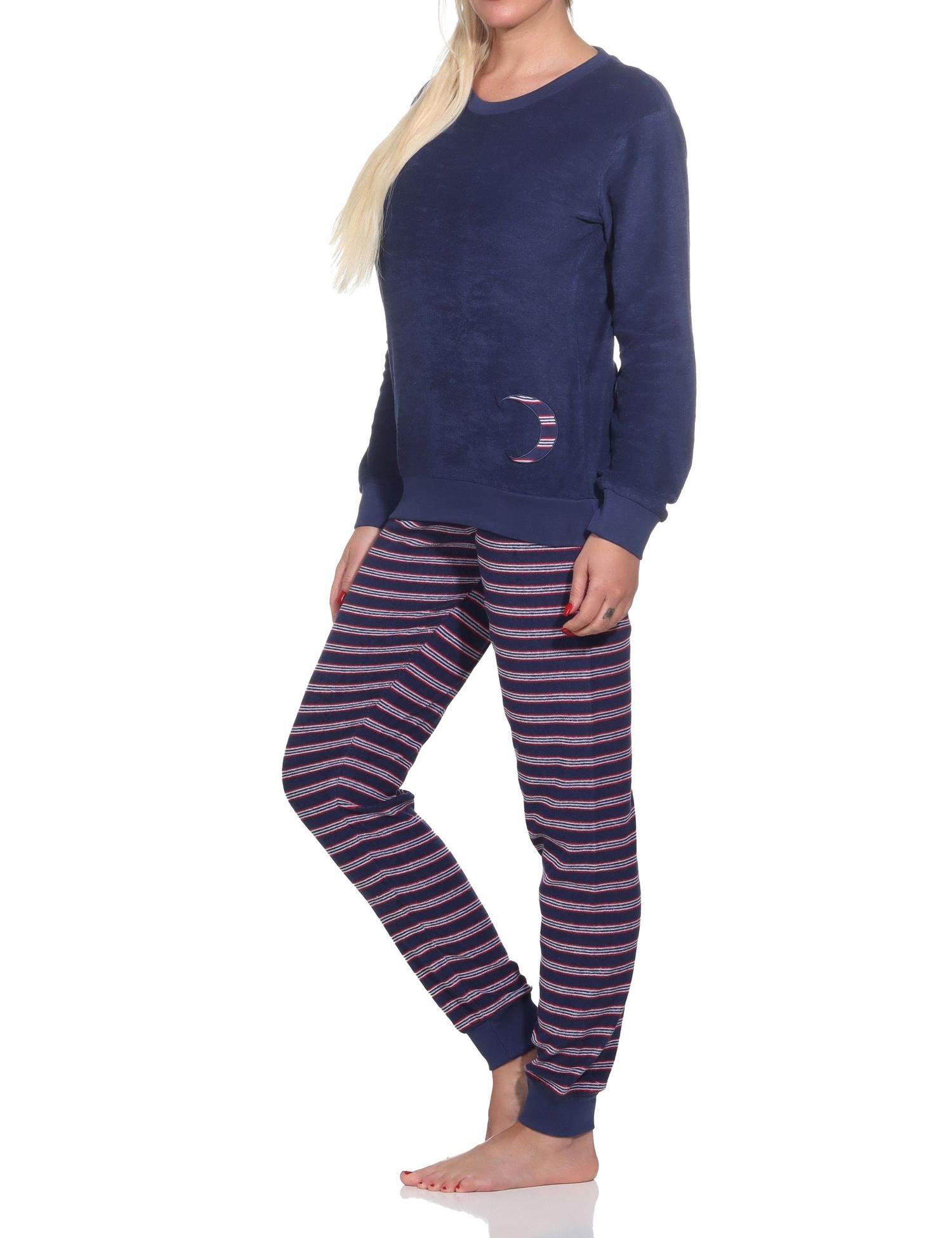 Normann Damen Frottee langarm Schlafanzug mit Bündchen - Pyjama auch in Übergrössen Normann Damen Frottee langarm Schlafanzug mit Bündchen - Pyjama auch in Übergrössen