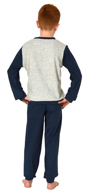 Jungen Frottee Pyjama - Kuschelig Warmer Schlafanzug Mit Stickerei