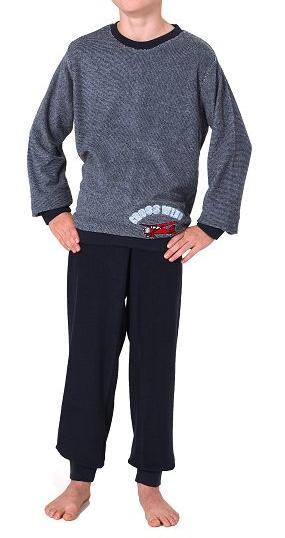 Warmer Jungen Frottee Pyjama / Schlafanzug mit Bündchen und Stickerei Warmer Jungen Frottee Pyjama / Schlafanzug mit Bündchen und Stickerei