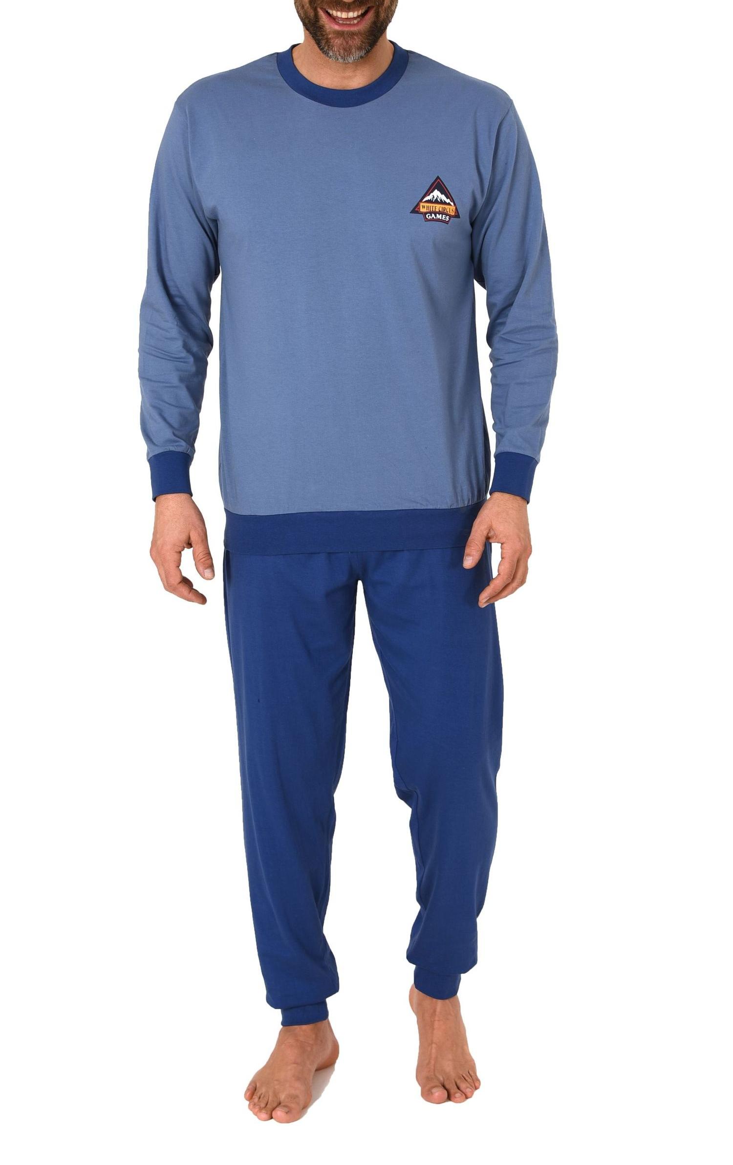 Lässiger Herren langarm Schlafanzug Homewear mit Bündchen Pyjama Hausanzug Lässiger Herren langarm Schlafanzug Homewear mit Bündchen Pyjama Hausanzug