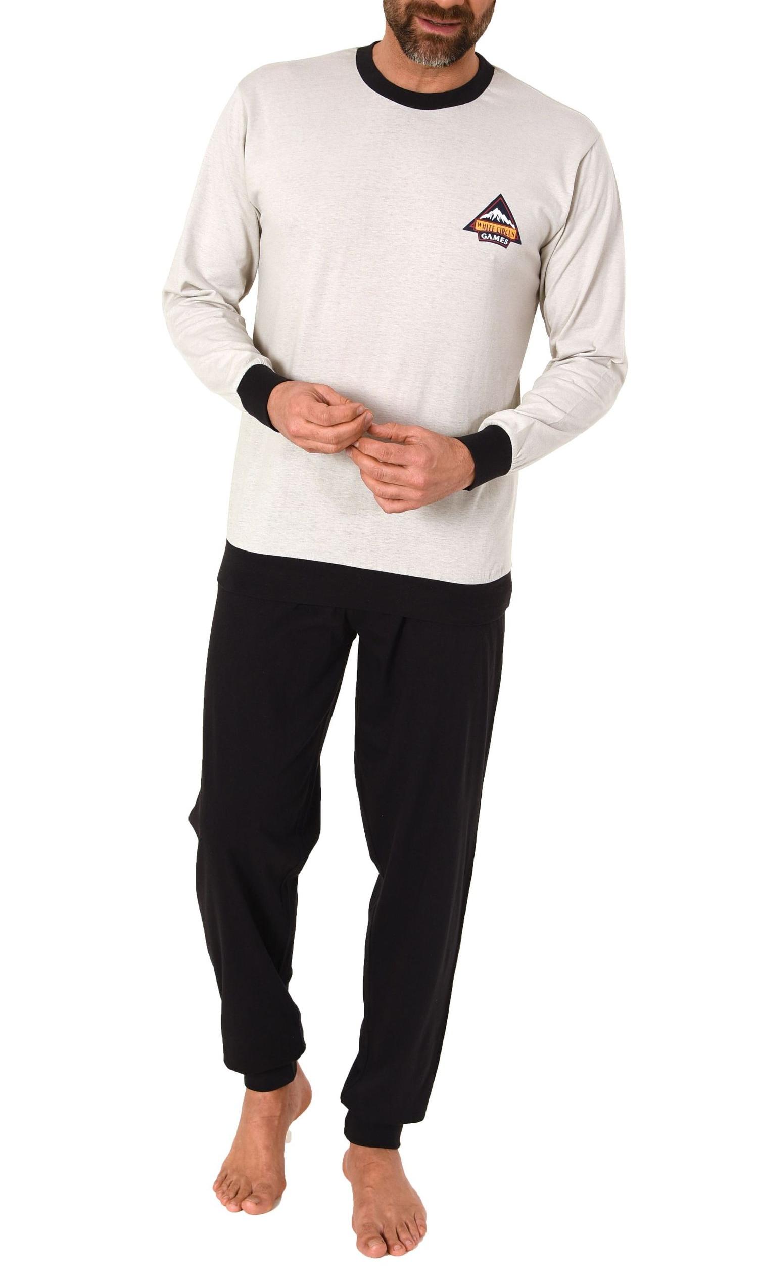 Lässiger Herren langarm Schlafanzug Homewear mit Bündchen Pyjama Hausanzug Lässiger Herren langarm Schlafanzug Homewear mit Bündchen Pyjama Hausanzug