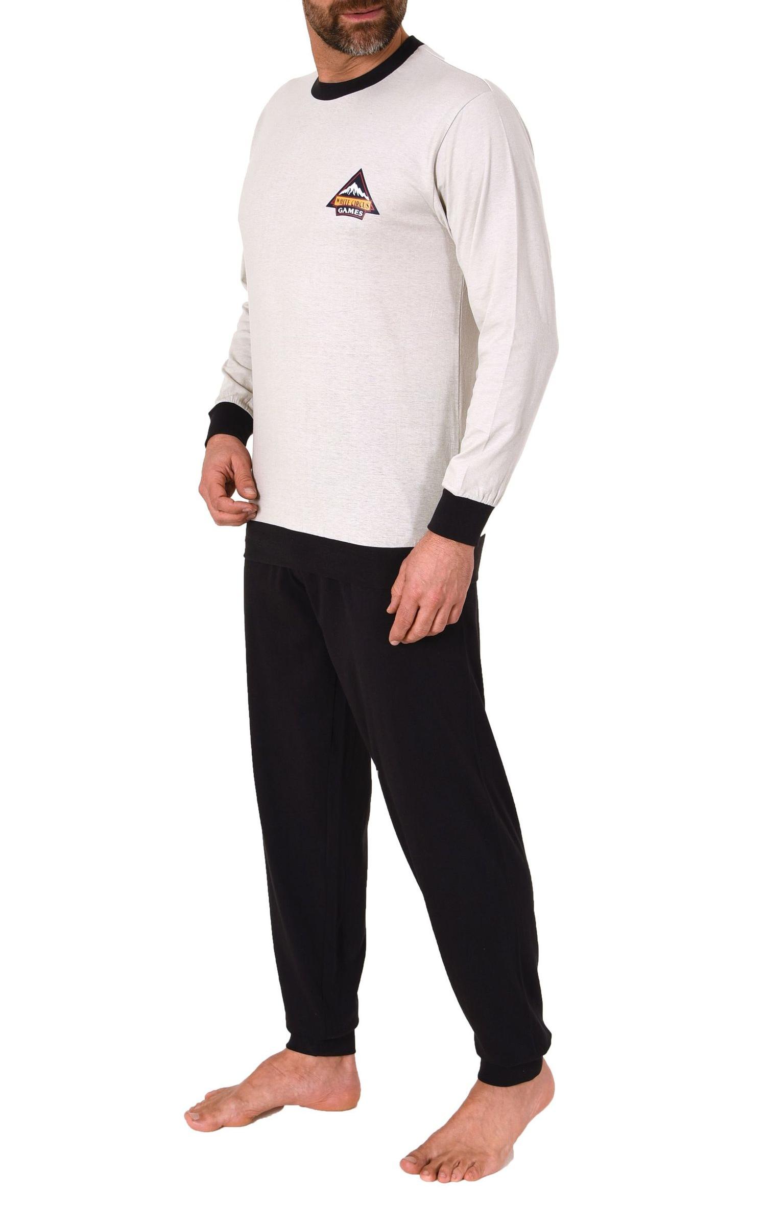Lässiger Herren langarm Schlafanzug Homewear mit Bündchen Pyjama Hausanzug Lässiger Herren langarm Schlafanzug Homewear mit Bündchen Pyjama Hausanzug
