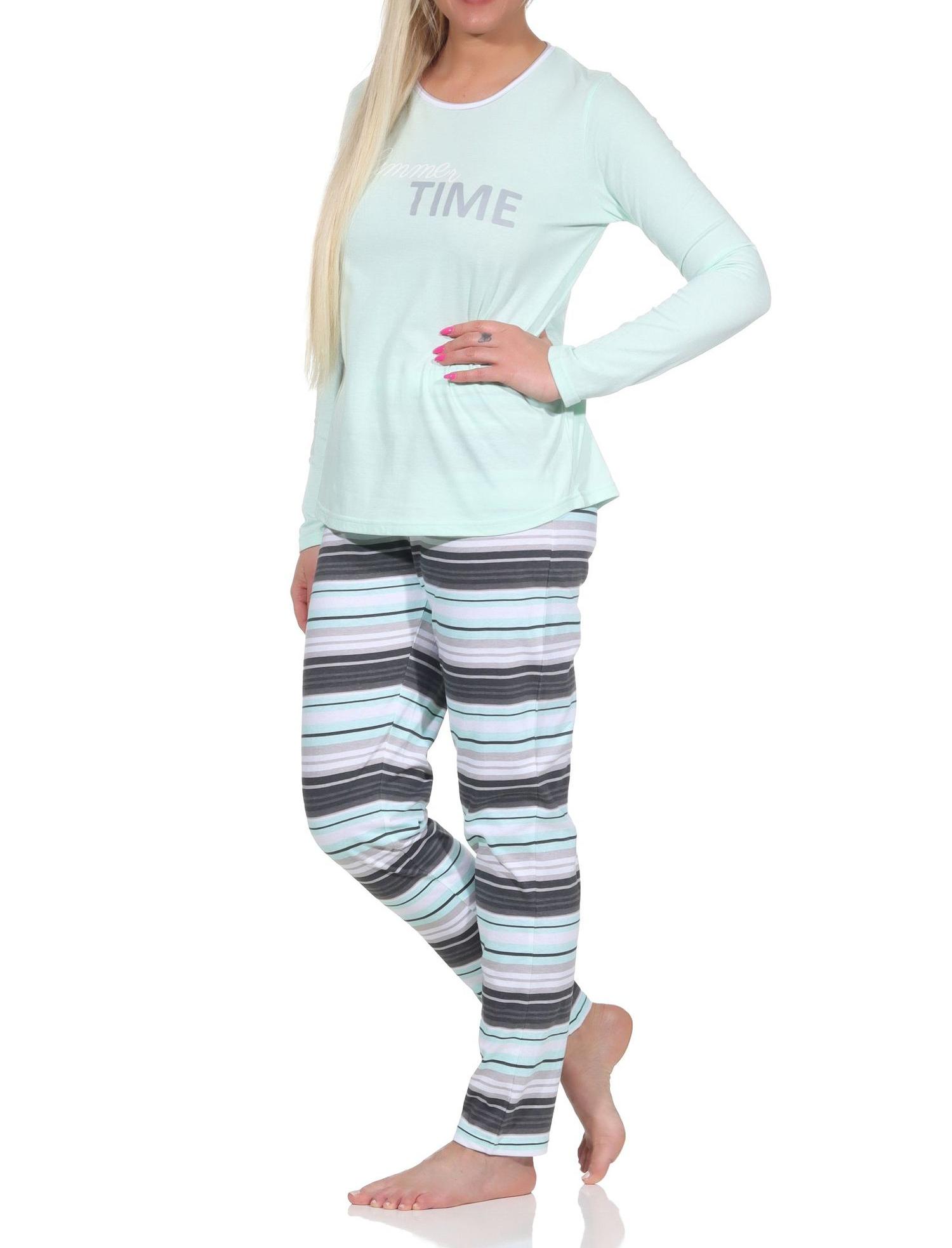 Normann Damen langarm Schlafanzug Pyjama in wunderschöner Streifenoptik Normann Damen langarm Schlafanzug Pyjama in wunderschöner Streifenoptik
