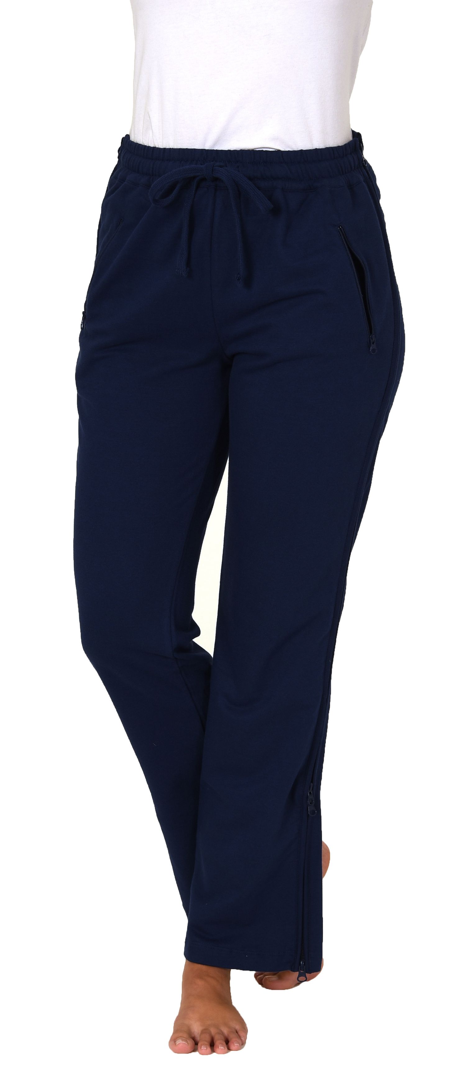 Damen Rehahose mit seitlichen 4-Wege Reißverschluß Jogginghose für Reha, Physio, Gipsbein Damen Rehahose mit seitlichen 4-Wege Reißverschluß Jogginghose für Reha, Physio, Gipsbein