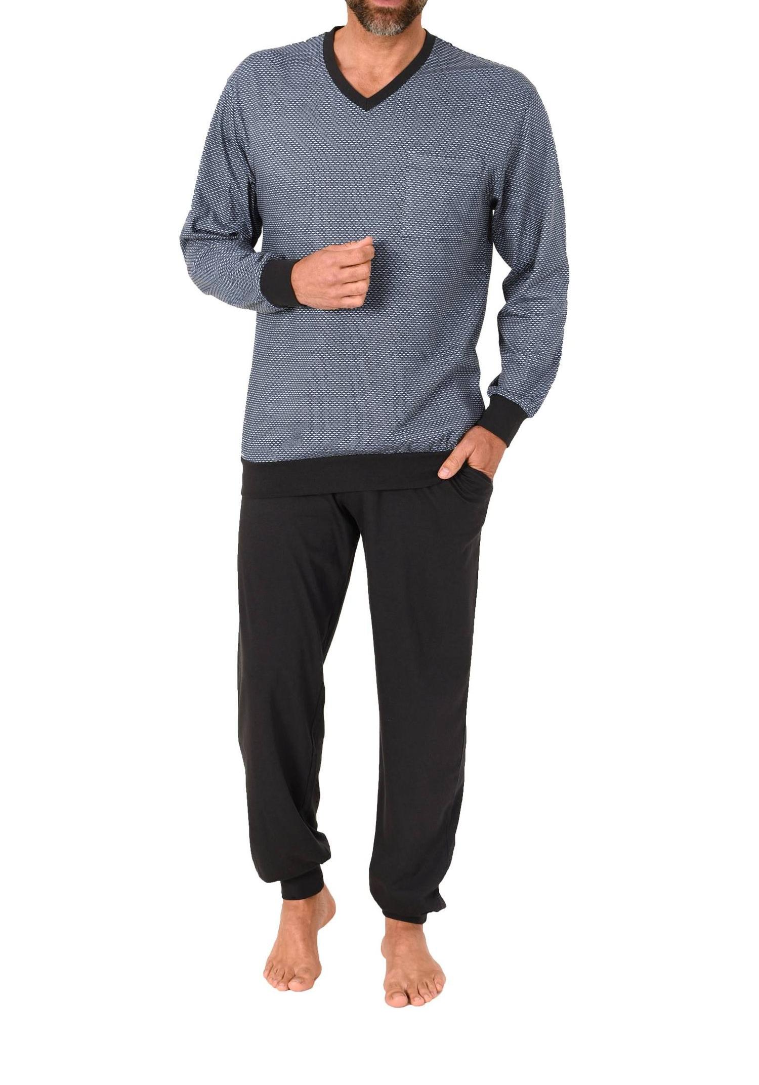 Normann Herren langarm Schlafanzug mit Bündchen - Pyjama auch in Übergrössen erhältlich Normann Herren langarm Schlafanzug mit Bündchen - Pyjama auch in Übergrössen erhältlich