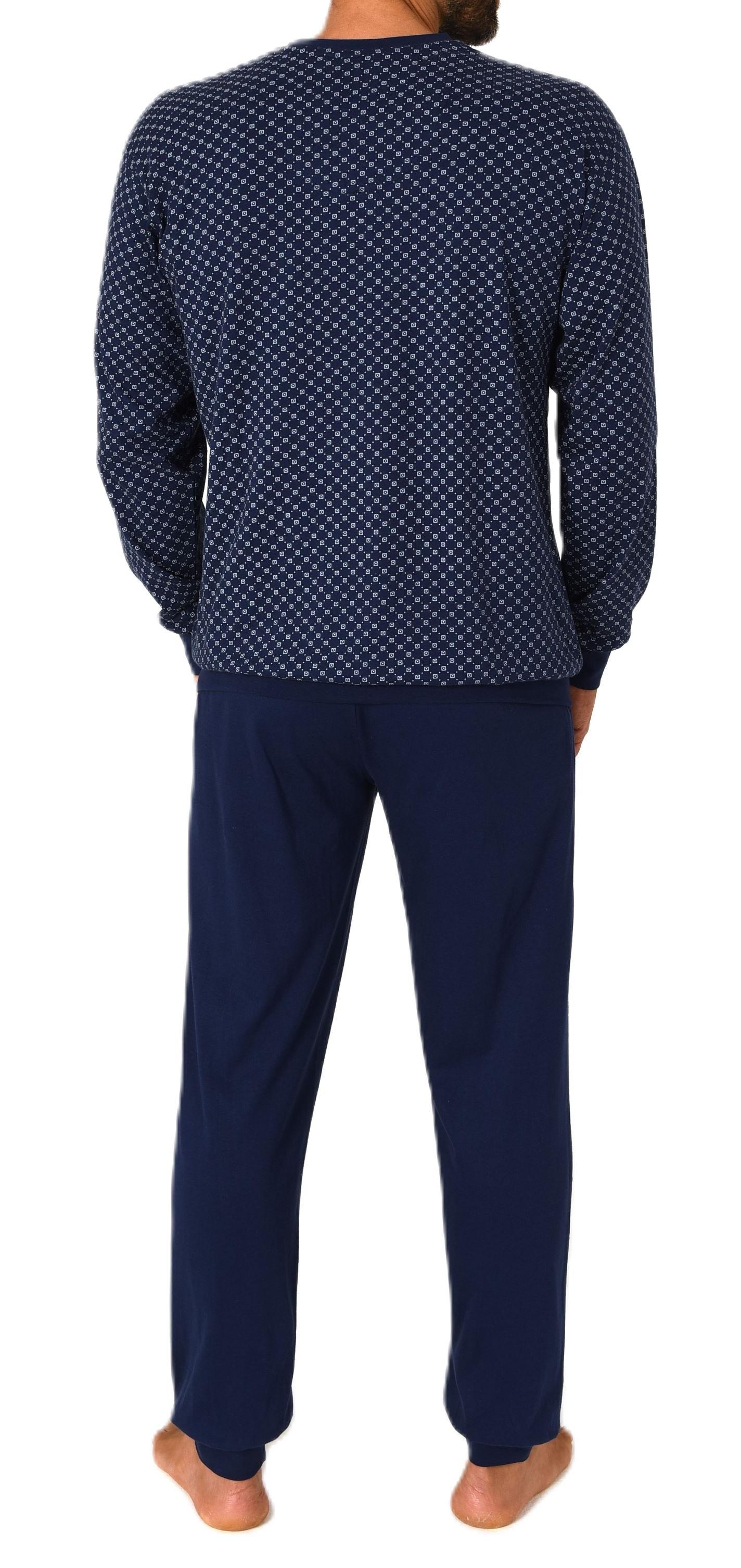 Normann Herren langarm Schlafanzug mit Bündchen - Pyjama auch in Übergrössen erhältlich