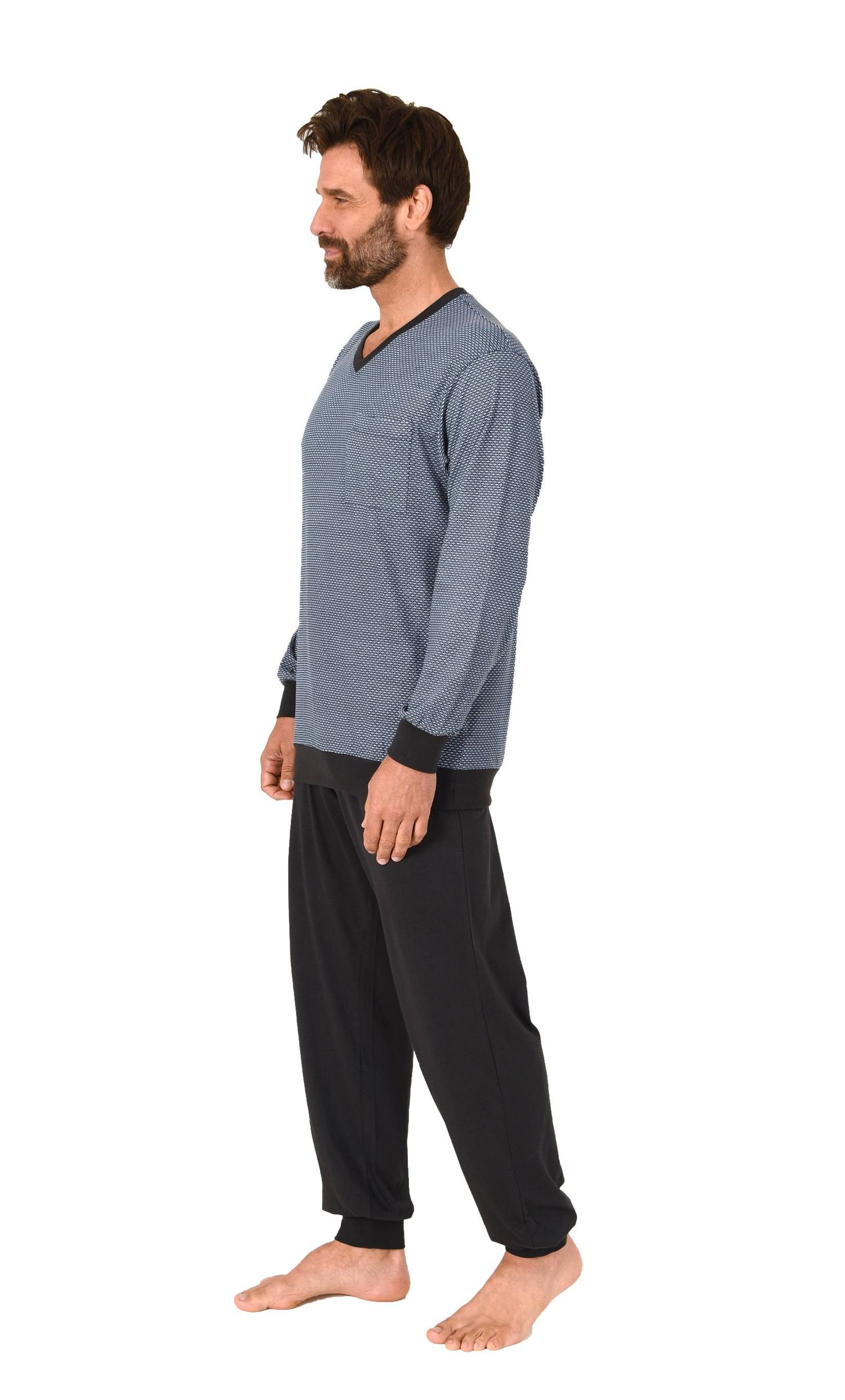 Normann Herren langarm Schlafanzug mit Bündchen - Pyjama auch in Übergrössen erhältlich Normann Herren langarm Schlafanzug mit Bündchen - Pyjama auch in Übergrössen erhältlich