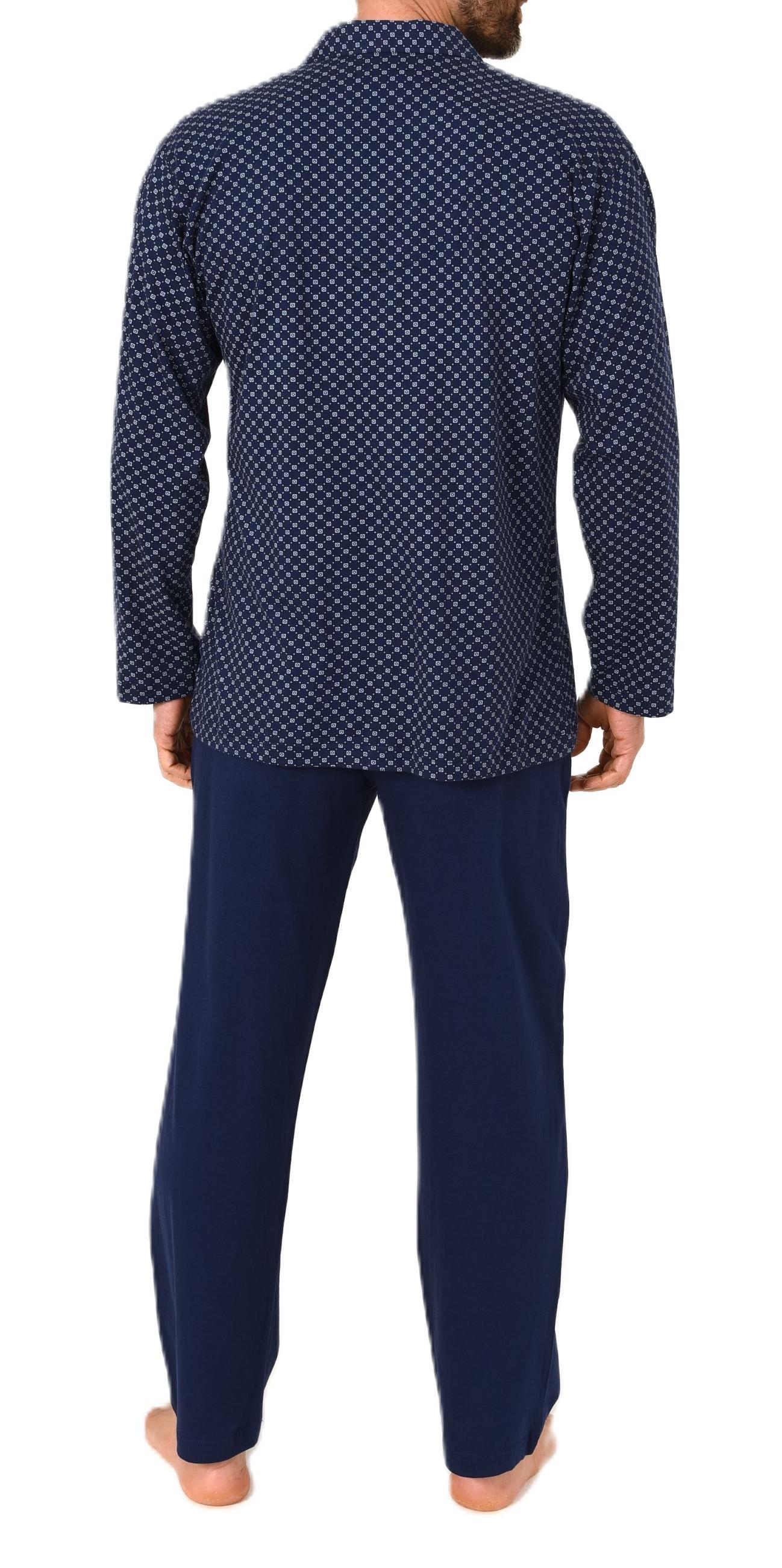 Normann Herren Langarm Schlafanzug Pyjama zum durchknöpfen, auch in Übergrössen