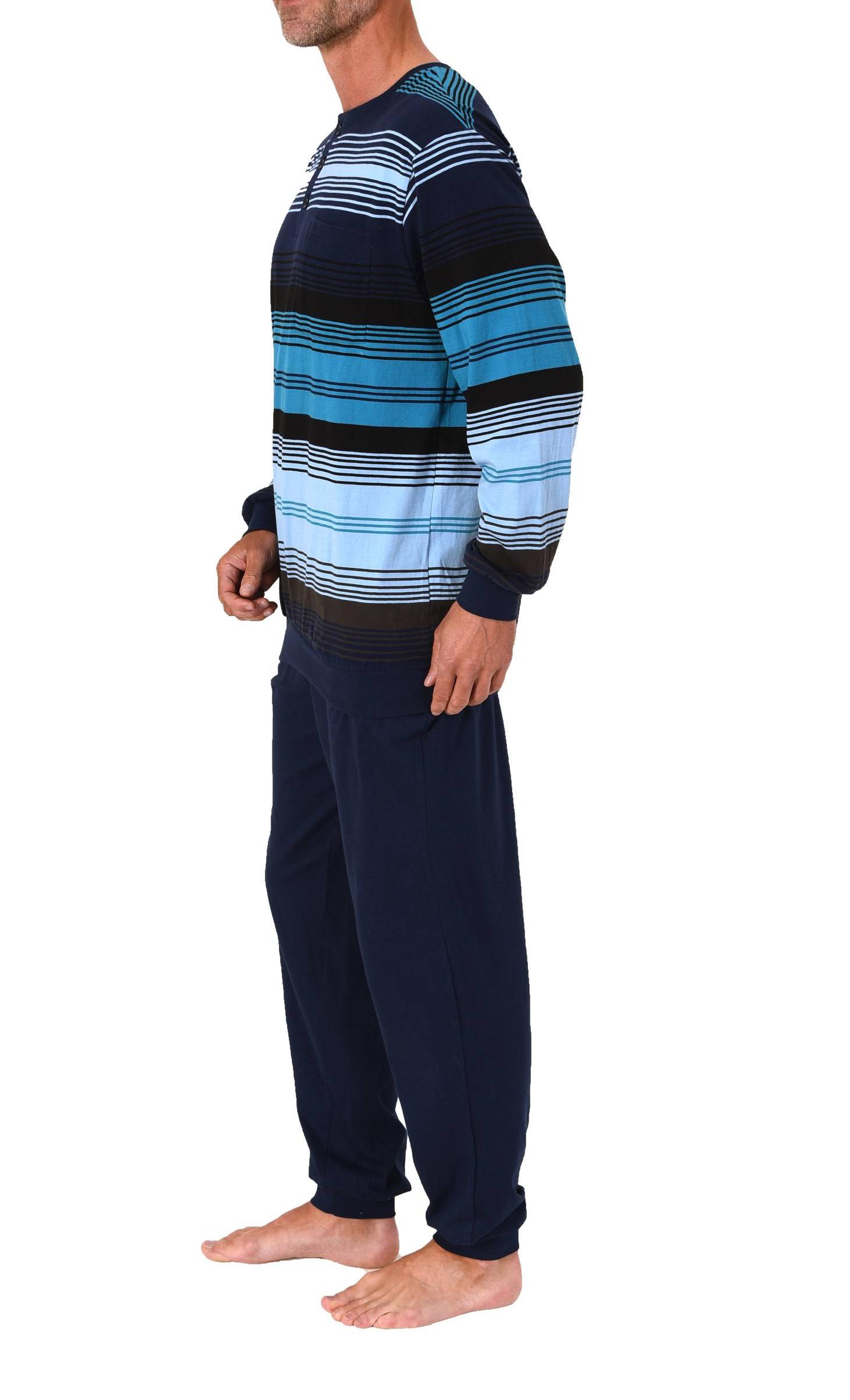 Normann Herren Schlafanzug lang mit Bündchen und Knopfleiste am Hals - auch in Übergrößen Normann Herren Schlafanzug lang mit Bündchen und Knopfleiste am Hals - auch in Übergrößen