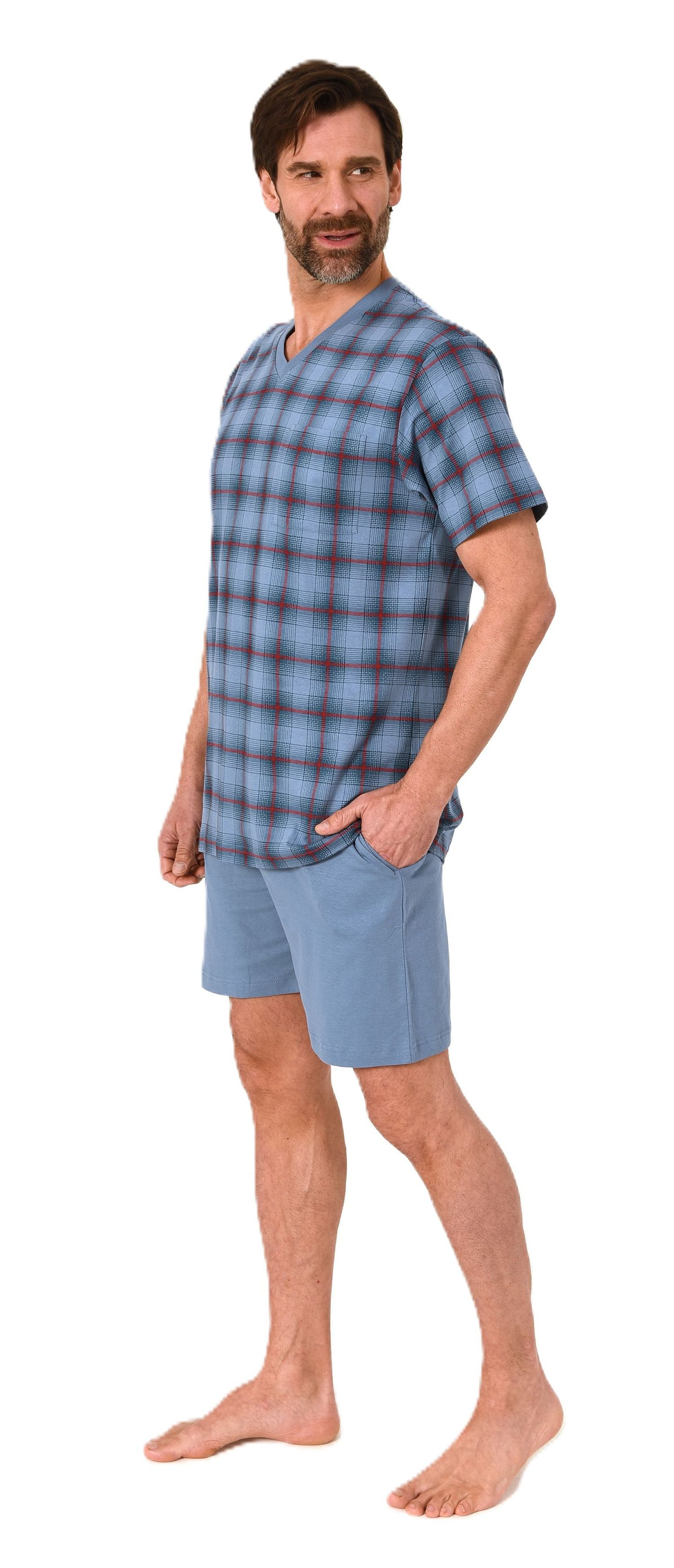Normann Herren kurzarm Schlafanzug Shorty Pyjama Oberteil kariert - auch in Übergröße Normann Herren kurzarm Schlafanzug Shorty Pyjama Oberteil kariert - auch in Übergröße