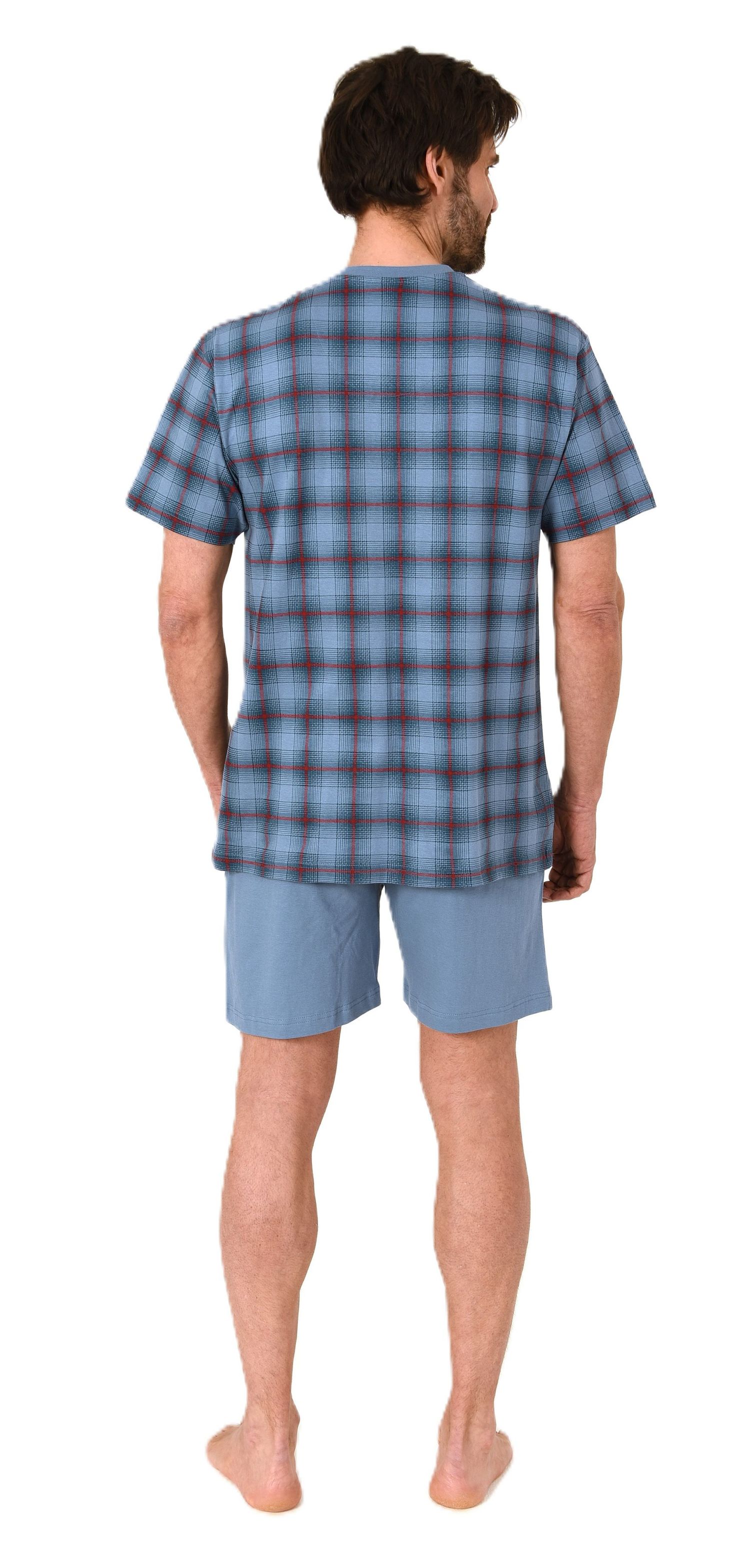 Normann Herren kurzarm Schlafanzug Shorty Pyjama Oberteil kariert - auch in Übergröße Normann Herren kurzarm Schlafanzug Shorty Pyjama Oberteil kariert - auch in Übergröße