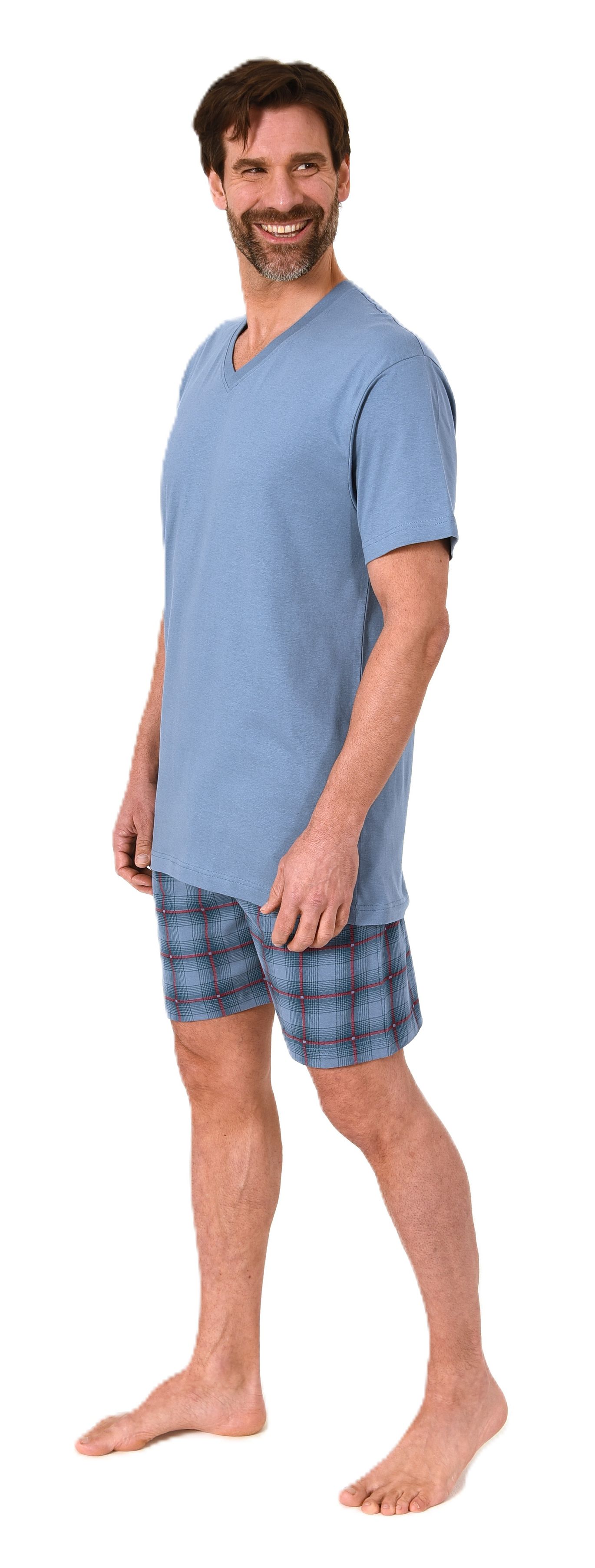 Normann Herren kurzarm Schlafanzug Shorty Pyjama Hose in Karo Optik - auch in Übergrößen Normann Herren kurzarm Schlafanzug Shorty Pyjama Hose in Karo Optik - auch in Übergrößen