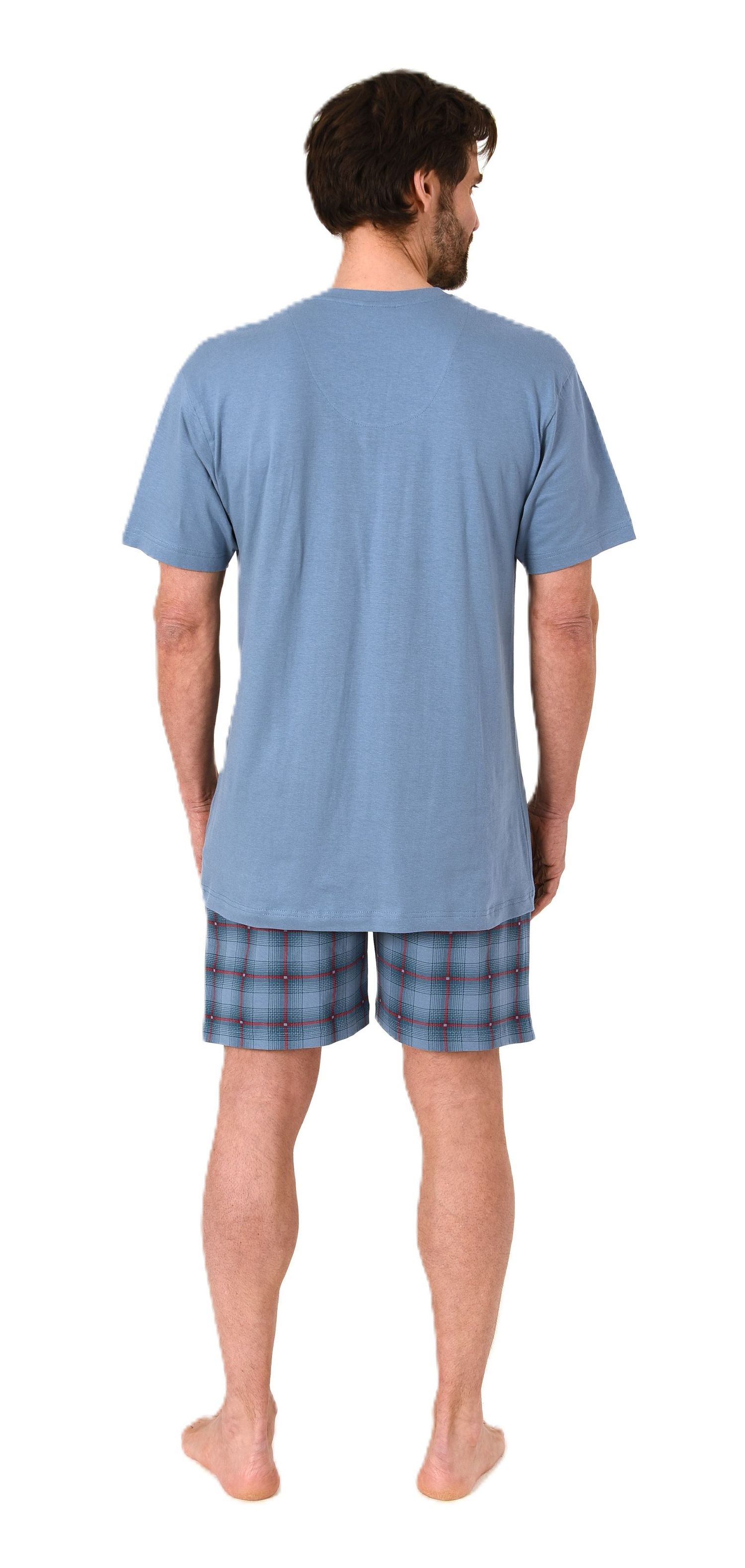 Normann Herren kurzarm Schlafanzug Shorty Pyjama Hose in Karo Optik - auch in Übergrößen Normann Herren kurzarm Schlafanzug Shorty Pyjama Hose in Karo Optik - auch in Übergrößen