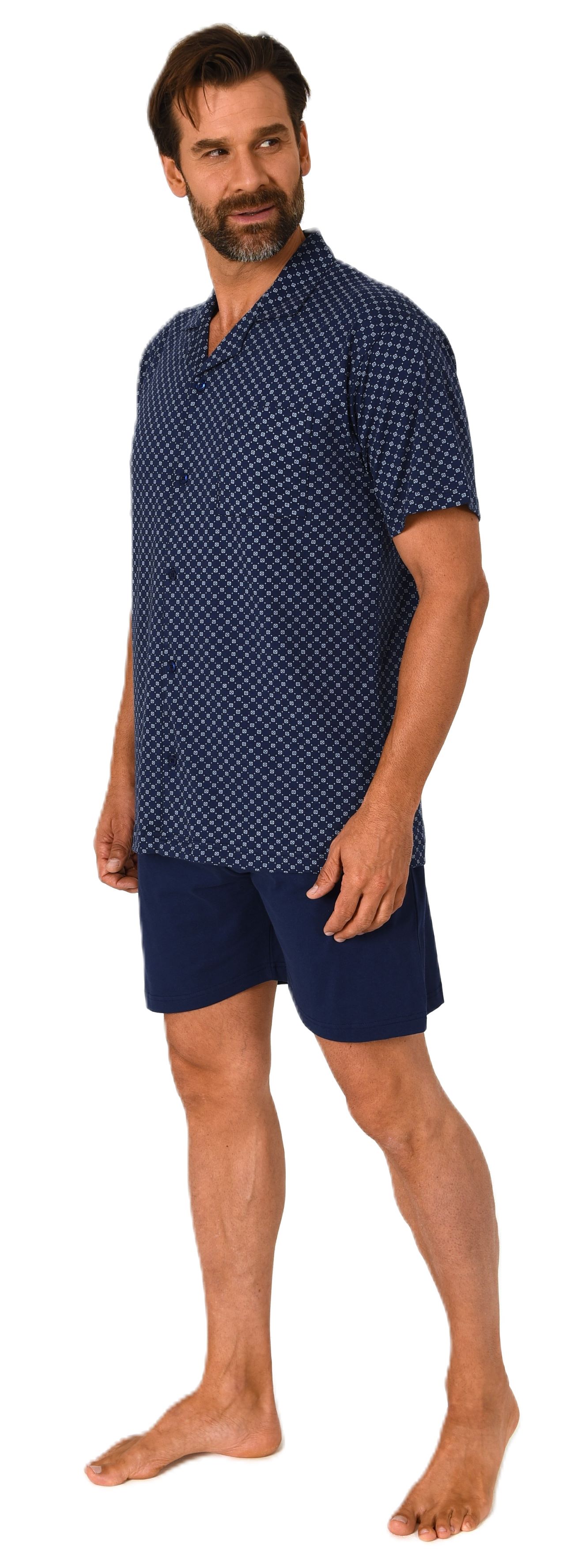 Normann Herren kurzarm Schlafanzug Shorty Pyjama zum durchknöpfen - auch in Übergrössen Normann Herren kurzarm Schlafanzug Shorty Pyjama zum durchknöpfen - auch in Übergrössen