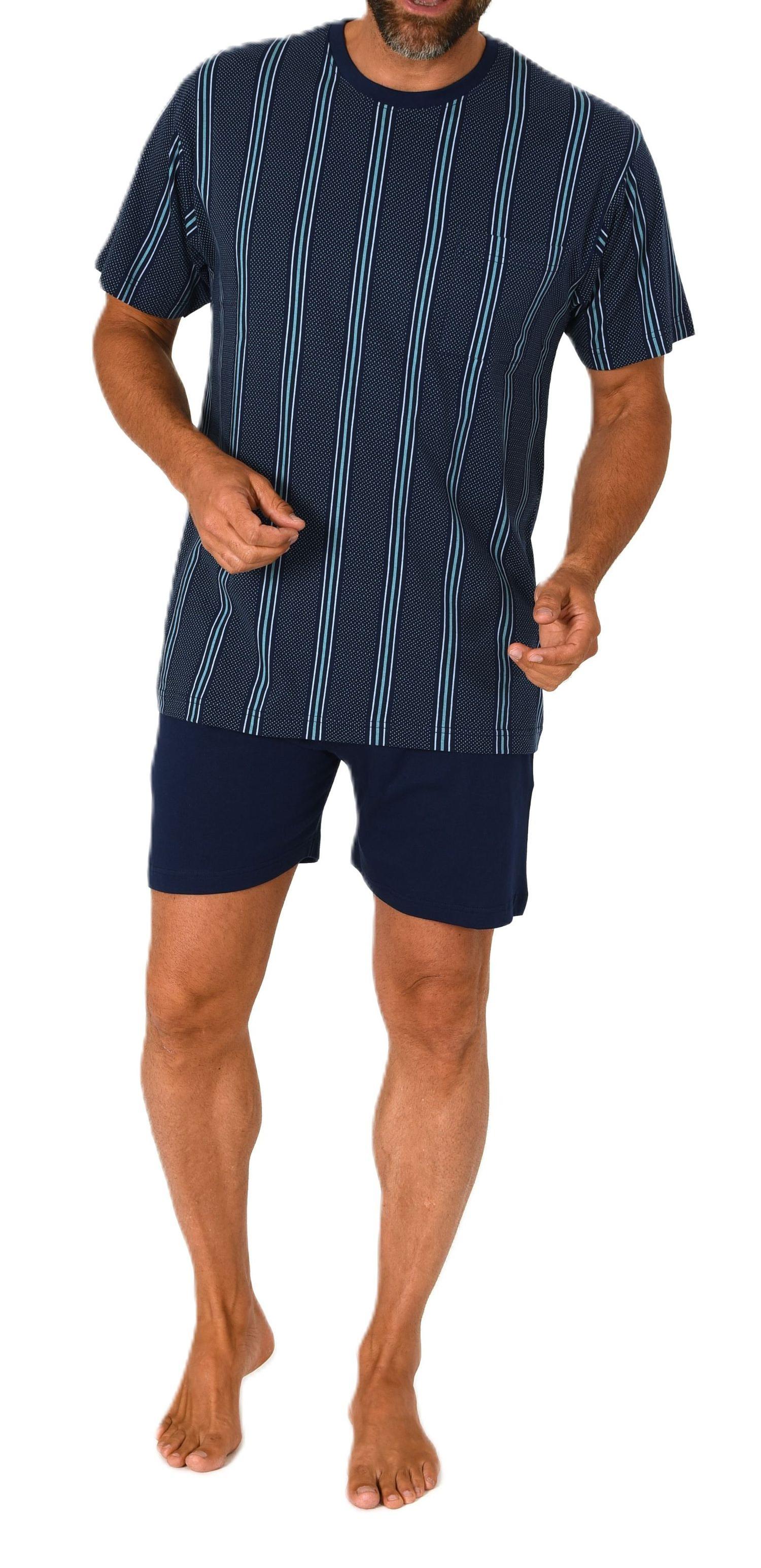 Normann Herren kurzarm Schlafanzug Shorty gestreift aus 100 % Baumwolle - auch in Übergröße Normann Herren kurzarm Schlafanzug Shorty gestreift aus 100 % Baumwolle - auch in Übergröße