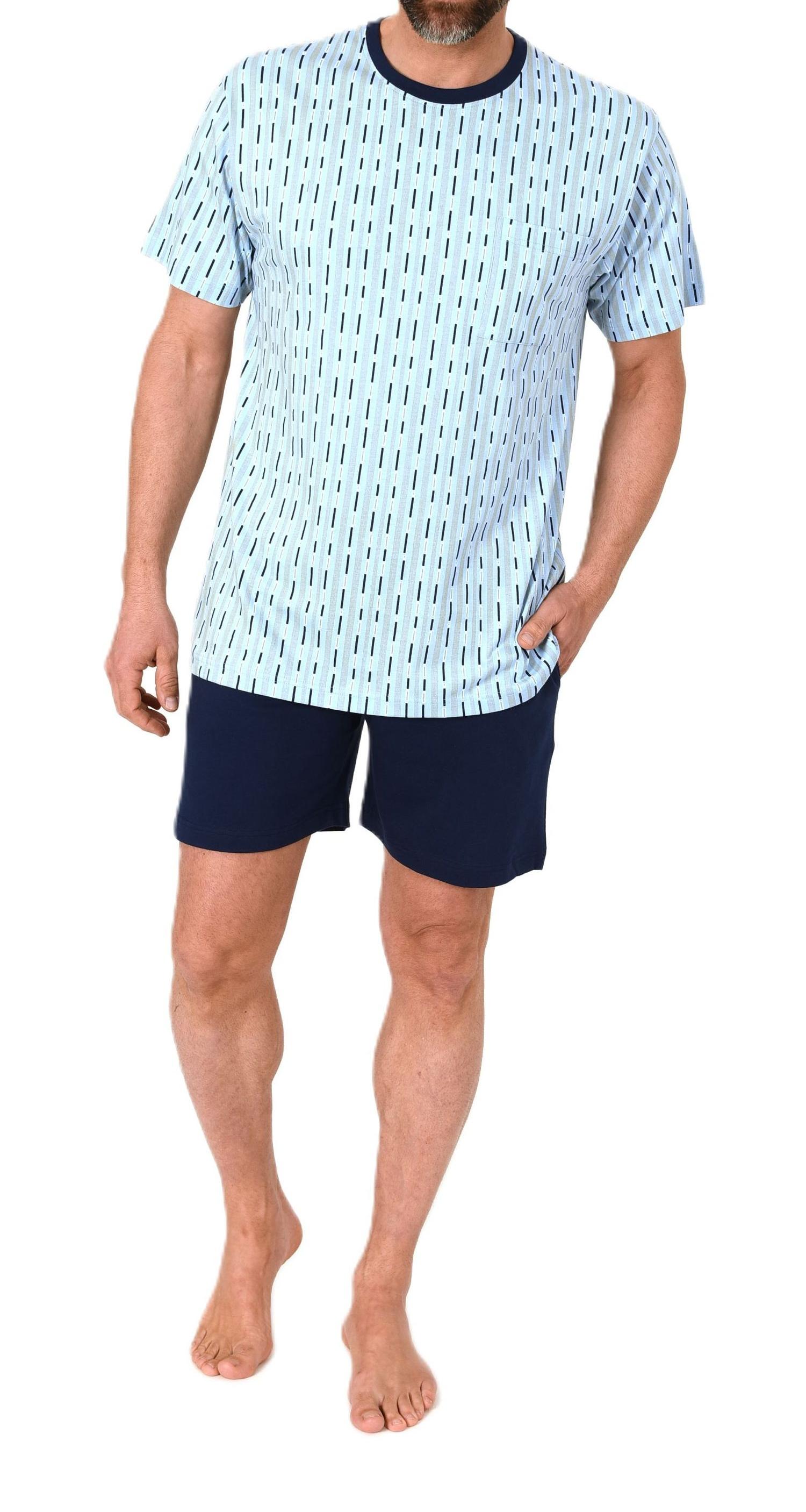 Normann Herren kurzarm Schlafanzug Shorty Pyjama