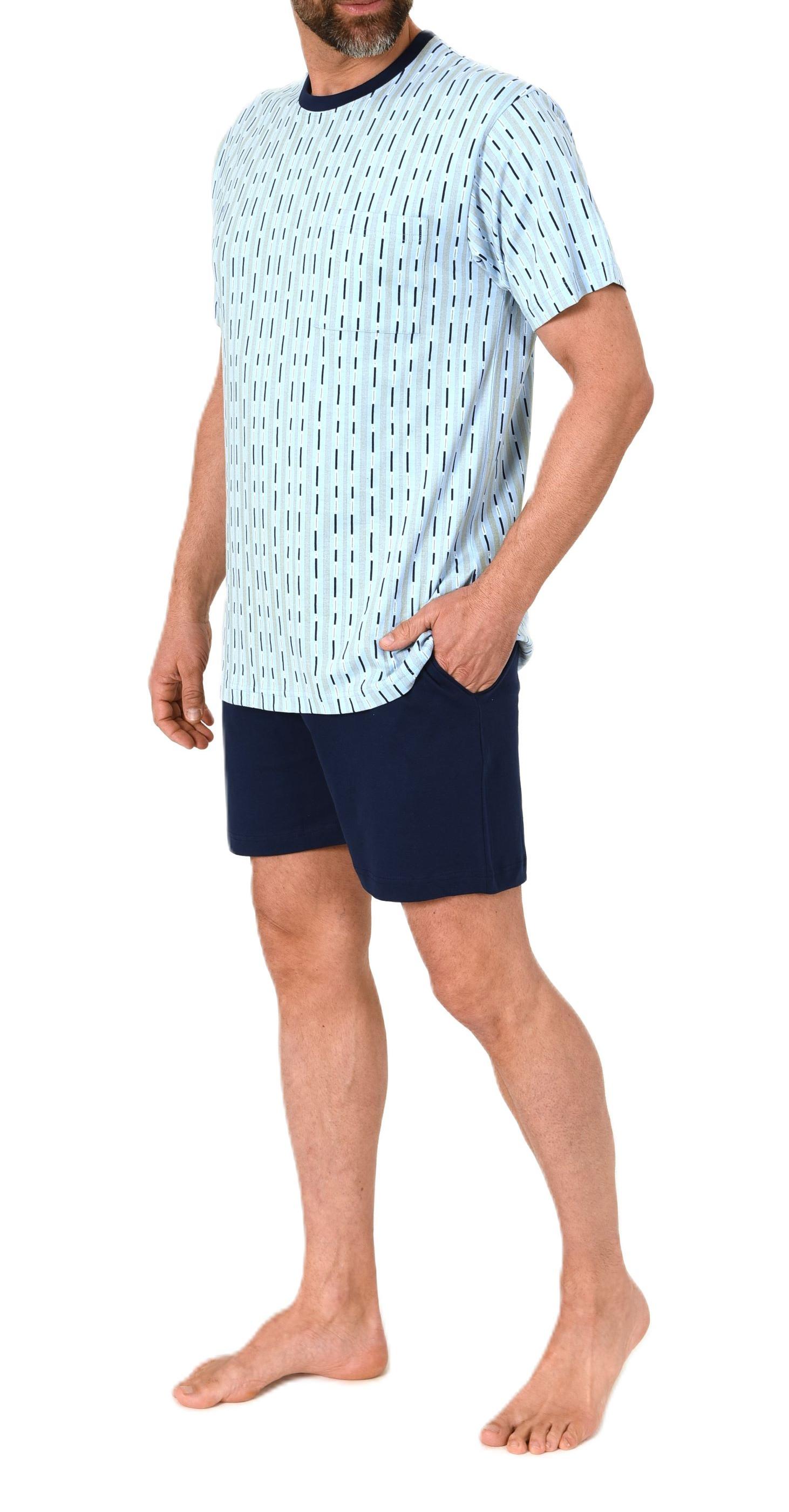Normann Herren kurzarm Schlafanzug Shorty Pyjama