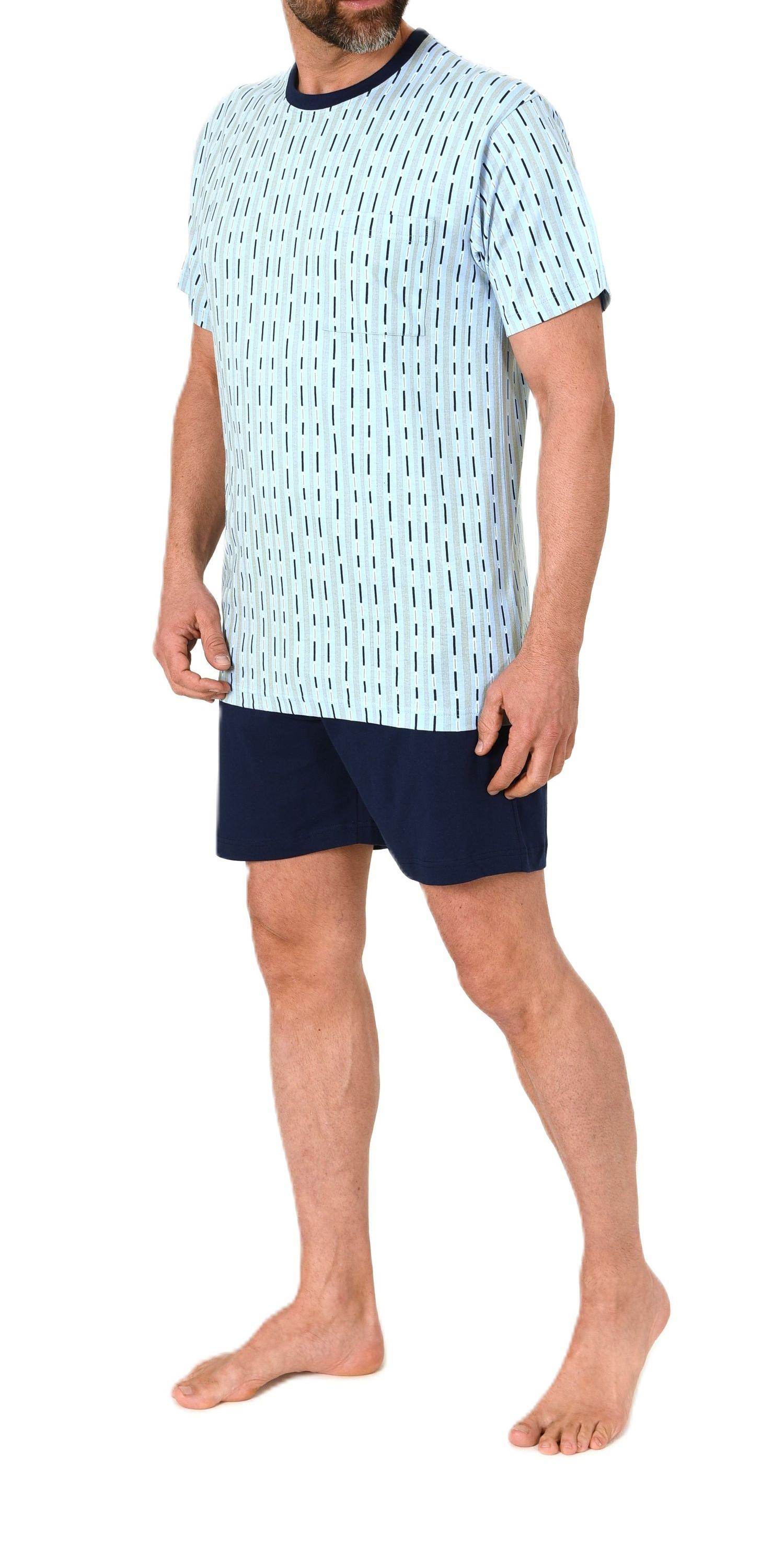 Normann Herren kurzarm Schlafanzug Shorty Pyjama