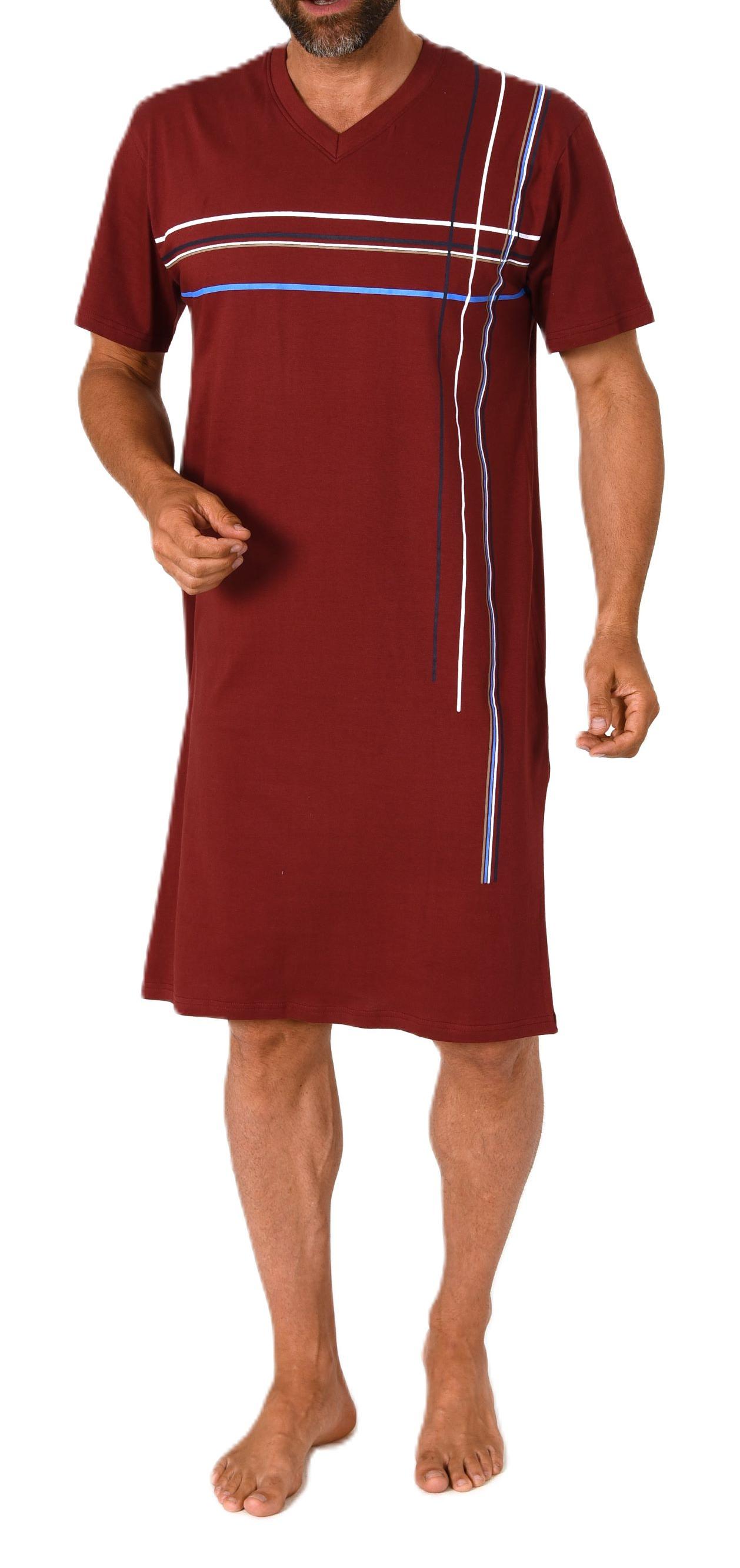 Normann Herren kurzarm Nachthemd mit eleganten Frontprint - auch in Übergrössen Normann Herren kurzarm Nachthemd mit eleganten Frontprint - auch in Übergrössen