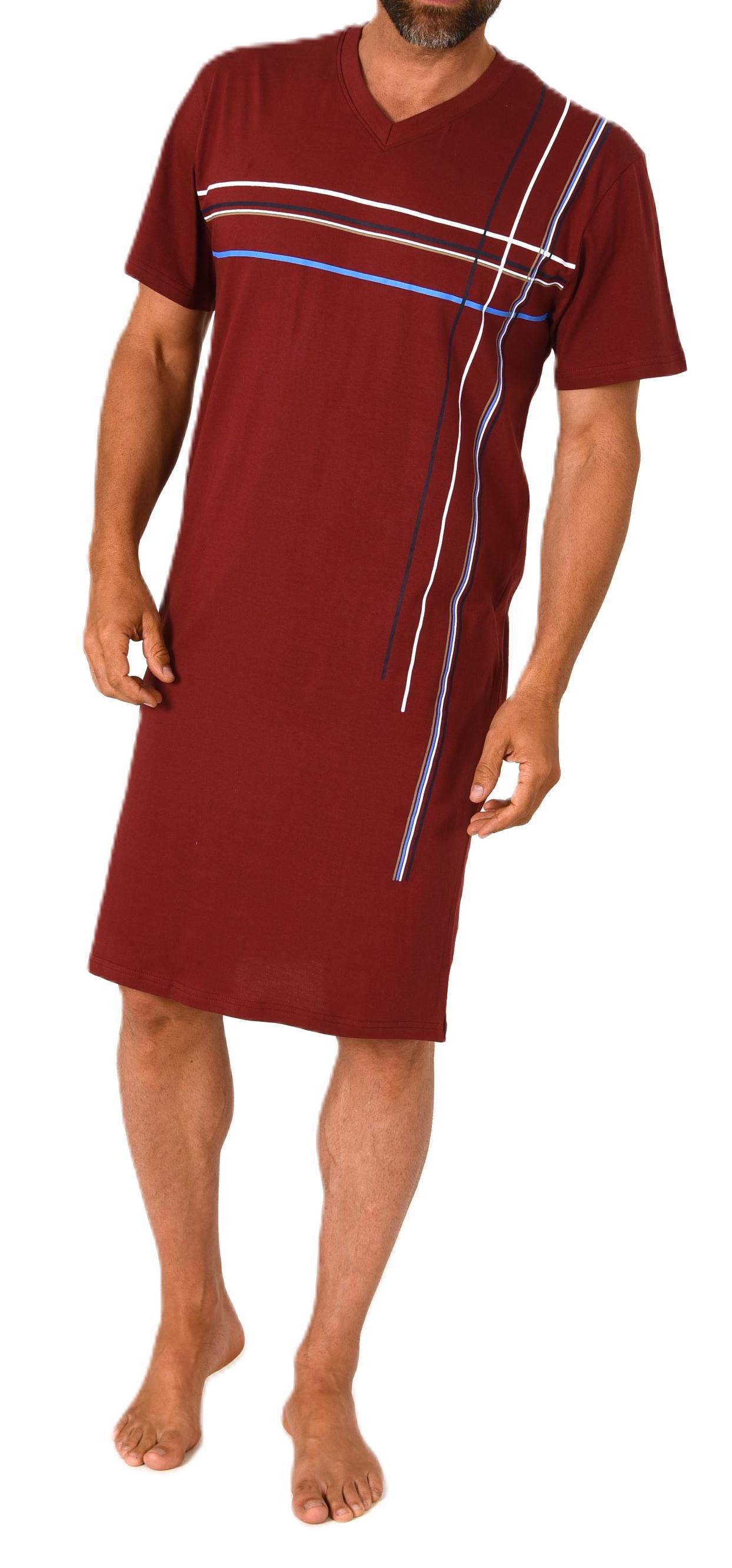 Normann Herren kurzarm Nachthemd mit eleganten Frontprint - auch in Übergrössen Normann Herren kurzarm Nachthemd mit eleganten Frontprint - auch in Übergrössen