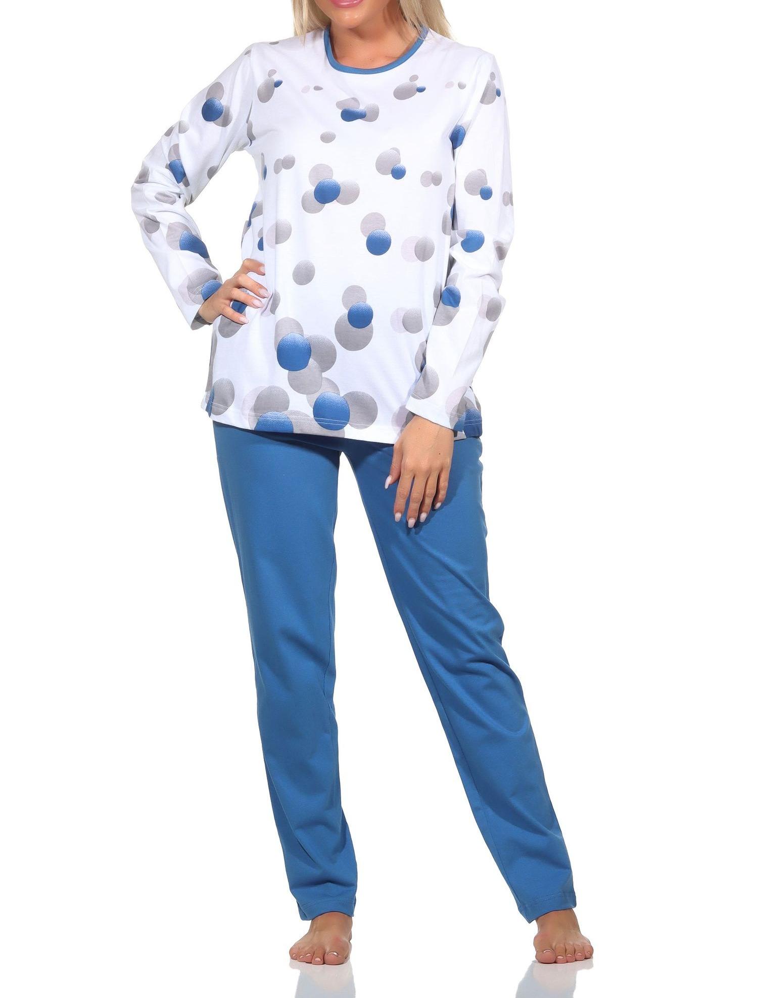 Normann Damen langarm Schlafanzug Pyjama in Tupfen-Punkte Optik - auch in Übergrössen Normann Damen langarm Schlafanzug Pyjama in Tupfen-Punkte Optik - auch in Übergrössen