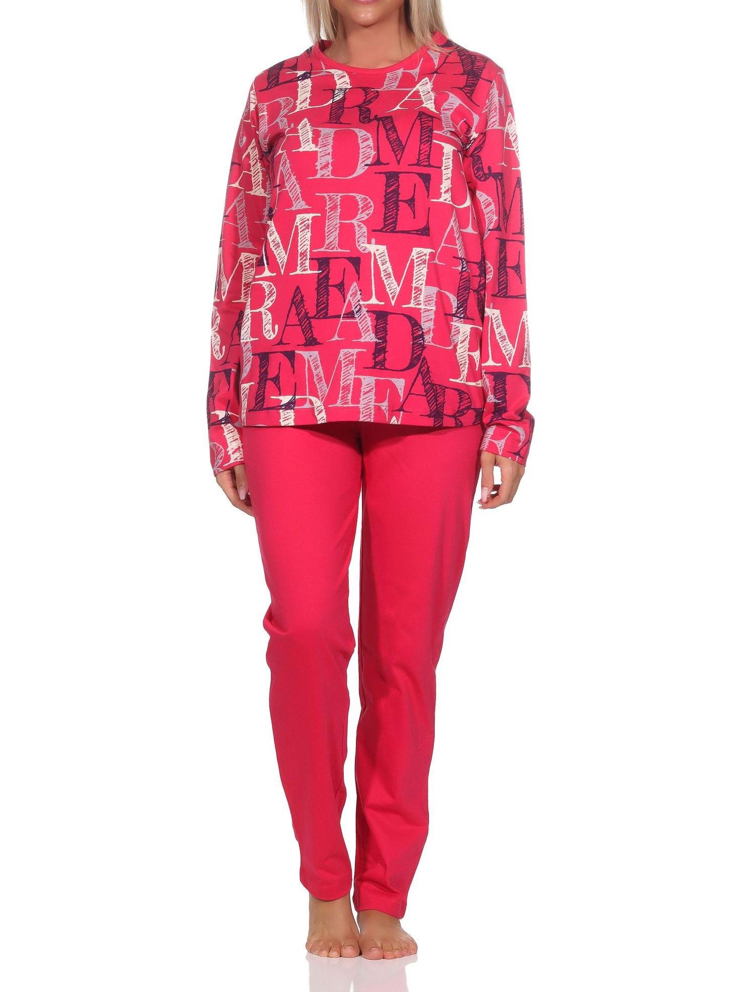 Normann Damen langarm Schlafanzug Pyjama - auch in Übergrössen