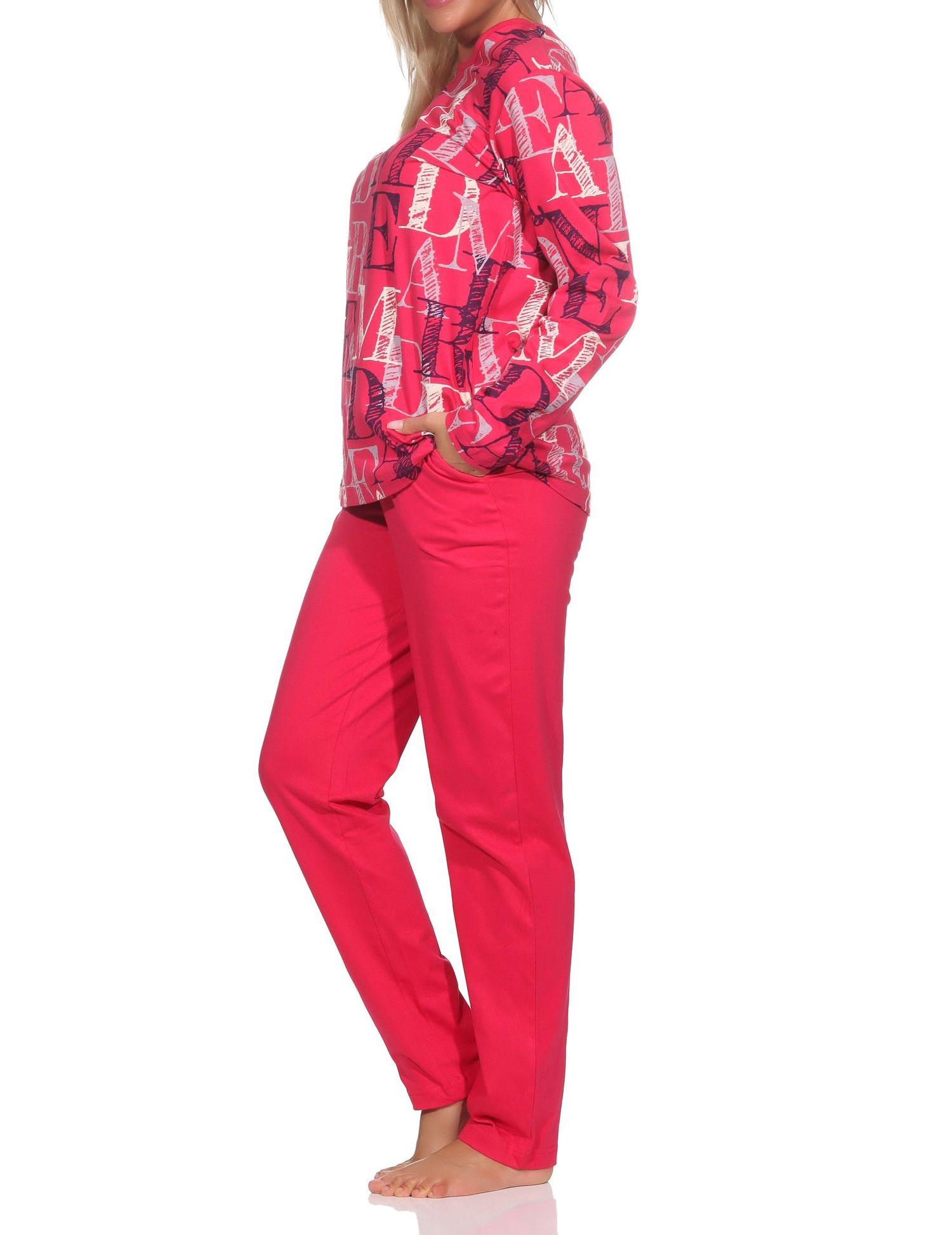 Normann Damen langarm Schlafanzug Pyjama - auch in Übergrössen