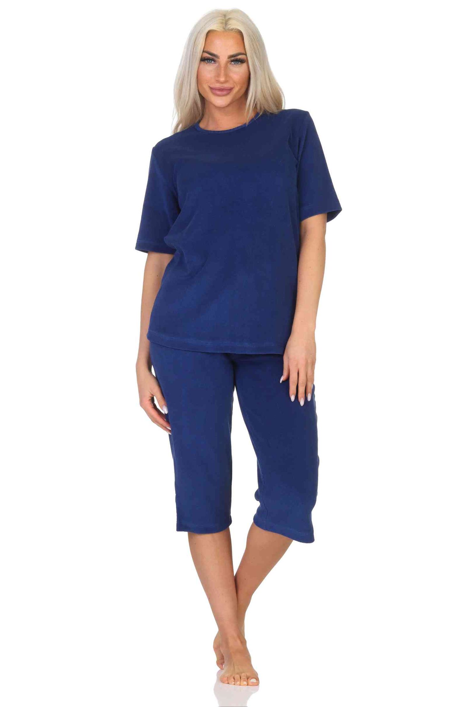 Normann Damen kurzarm Frottee Capri Schlafanzug Shorty Pyjama - ideal auch als Homewear Normann Damen kurzarm Frottee Capri Schlafanzug Shorty Pyjama – ideal auch als Homewear