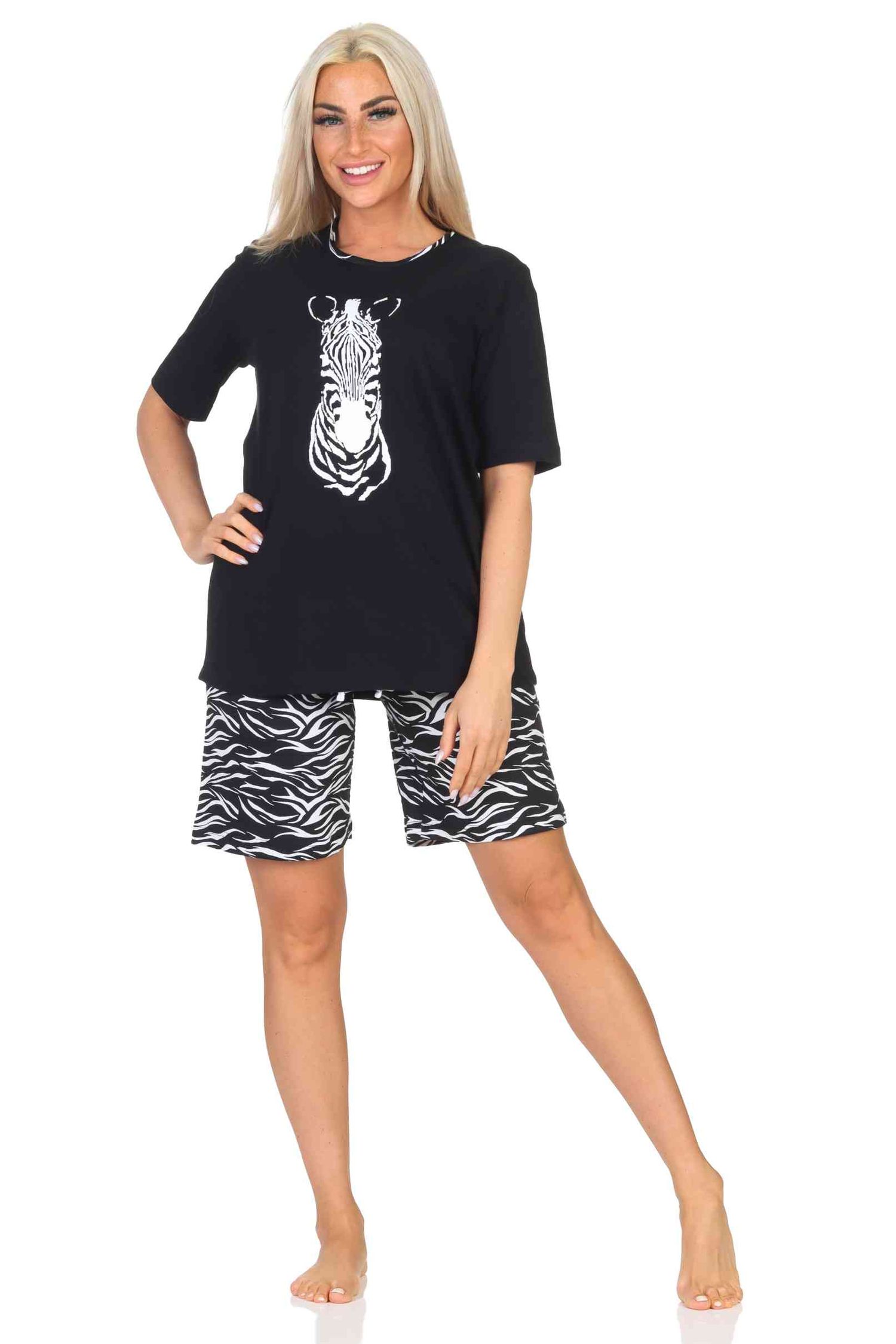 Normann Damen kurzarm Pyjama Shorty Schlafanzug mit Tiermotiv - auch in Übergrößen Normann Damen kurzarm Pyjama Shorty Schlafanzug mit Tiermotiv - auch in Übergrößen