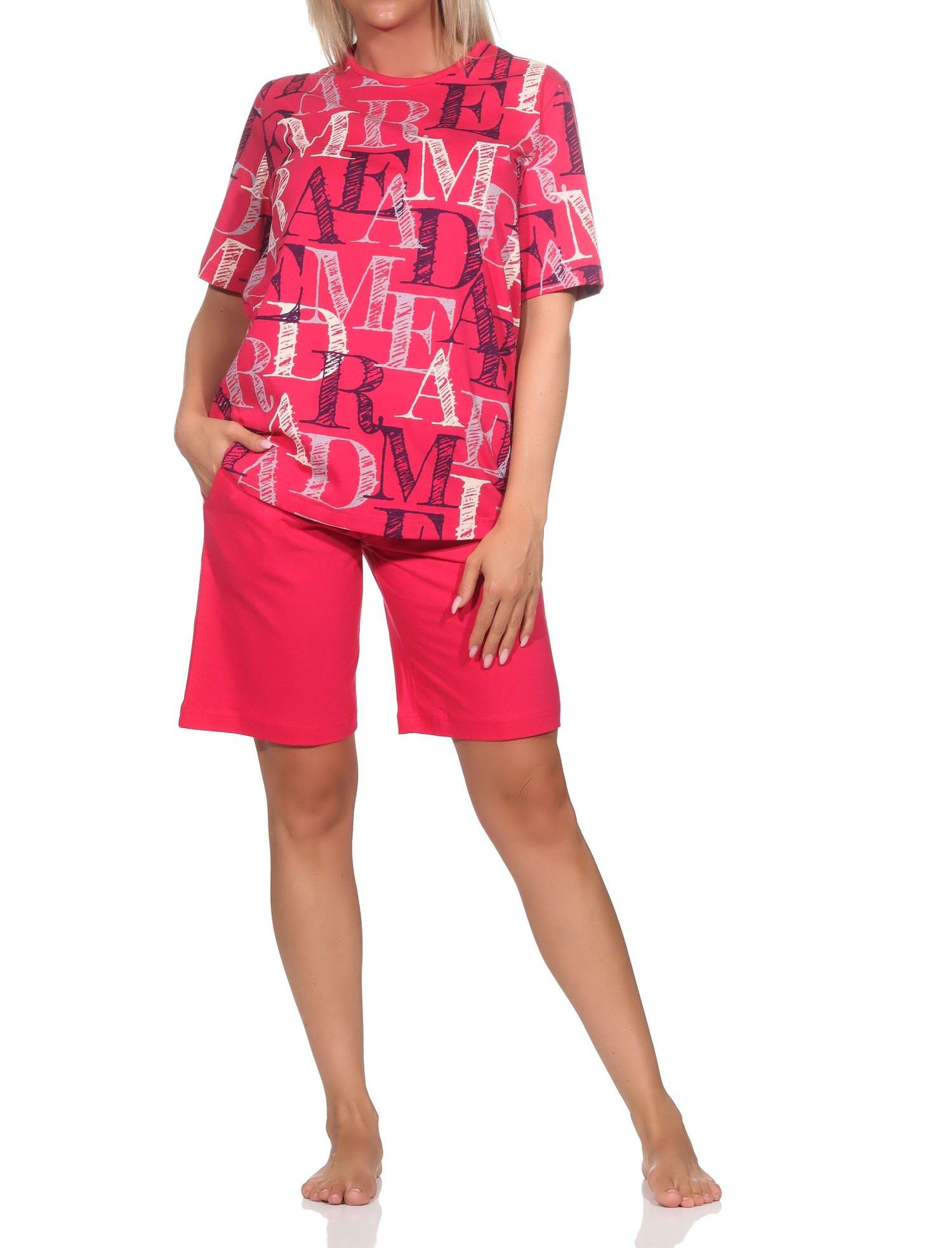 Normann Damen kurzarm Schlafanzug Shorty Pyjama - auch in Übergrössen