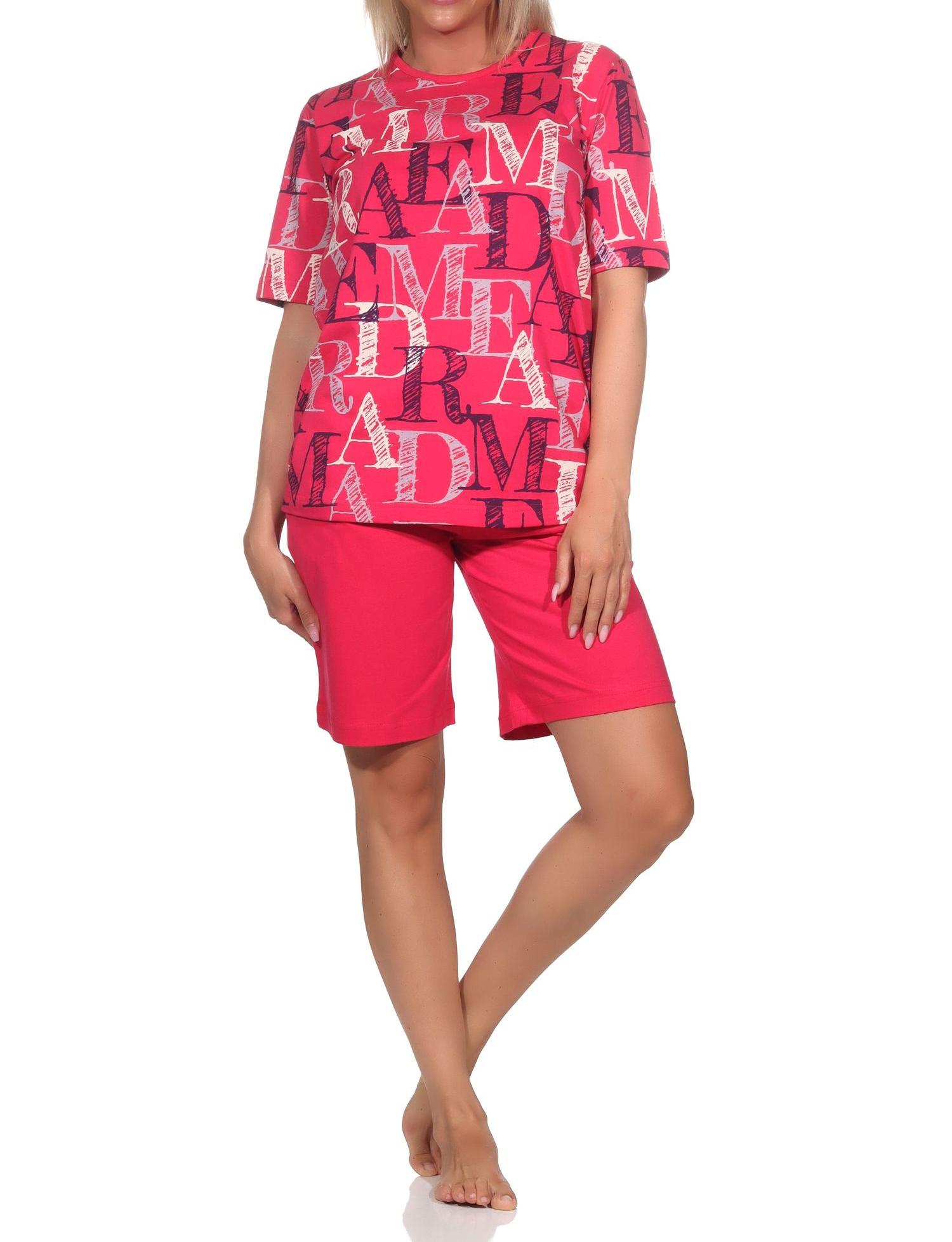 Normann Damen kurzarm Schlafanzug Shorty Pyjama - auch in Übergrössen
