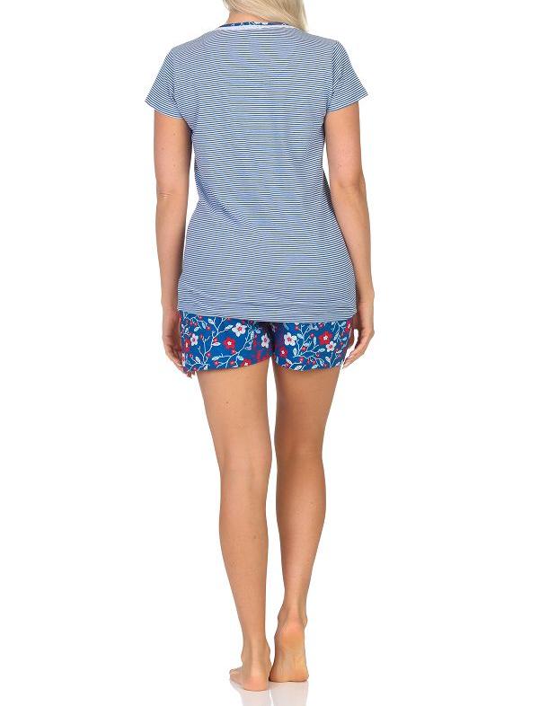 Normann Damen kurzarm Schlafanzug Shorty, Pyjama  Oberteil gestreift - auch in Übergrößen