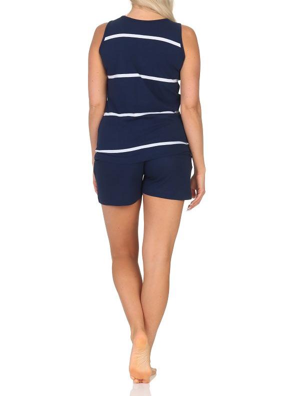 Maritimer ärmelloser Damen Shorty Schlafanzug mit Leuchturm - auch in Übergröße Maritimer ärmelloser Damen Shorty Schlafanzug mit Leuchturm – auch in Übergröße