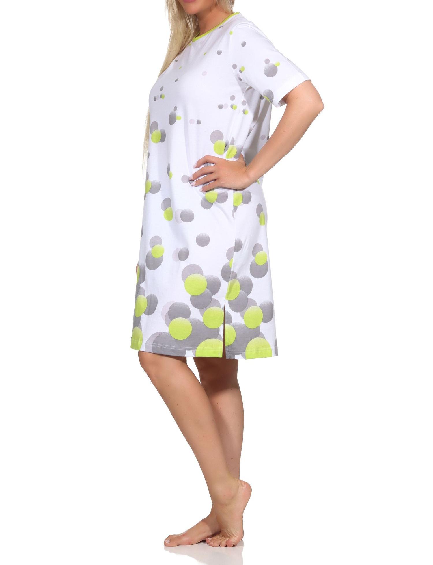 Normann Damen kurzarm Nachthemd in Tupfen-Punkte Optik - auch in Übergrößen