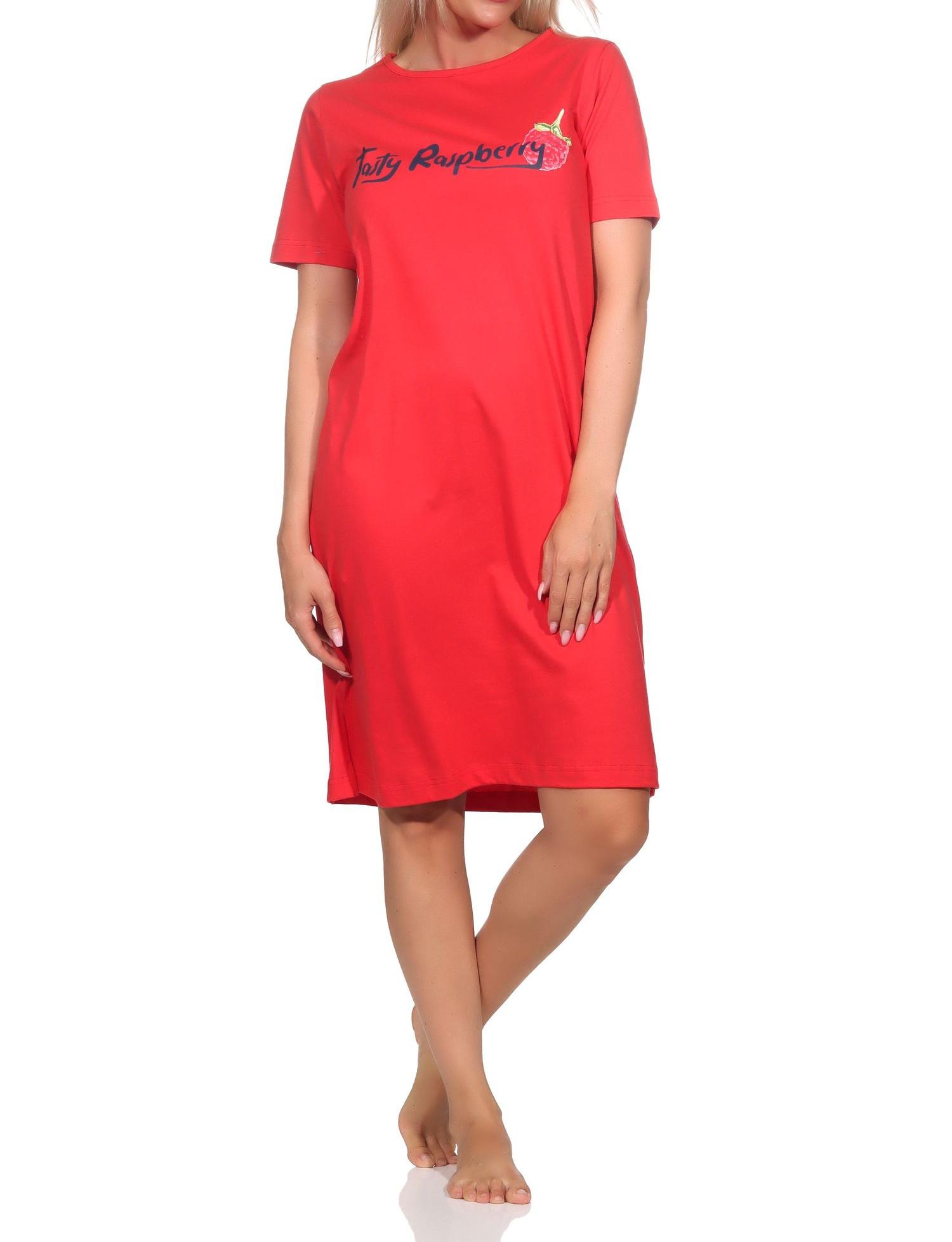 Normann Damen kurzarm Nachthemd mit Frontprint