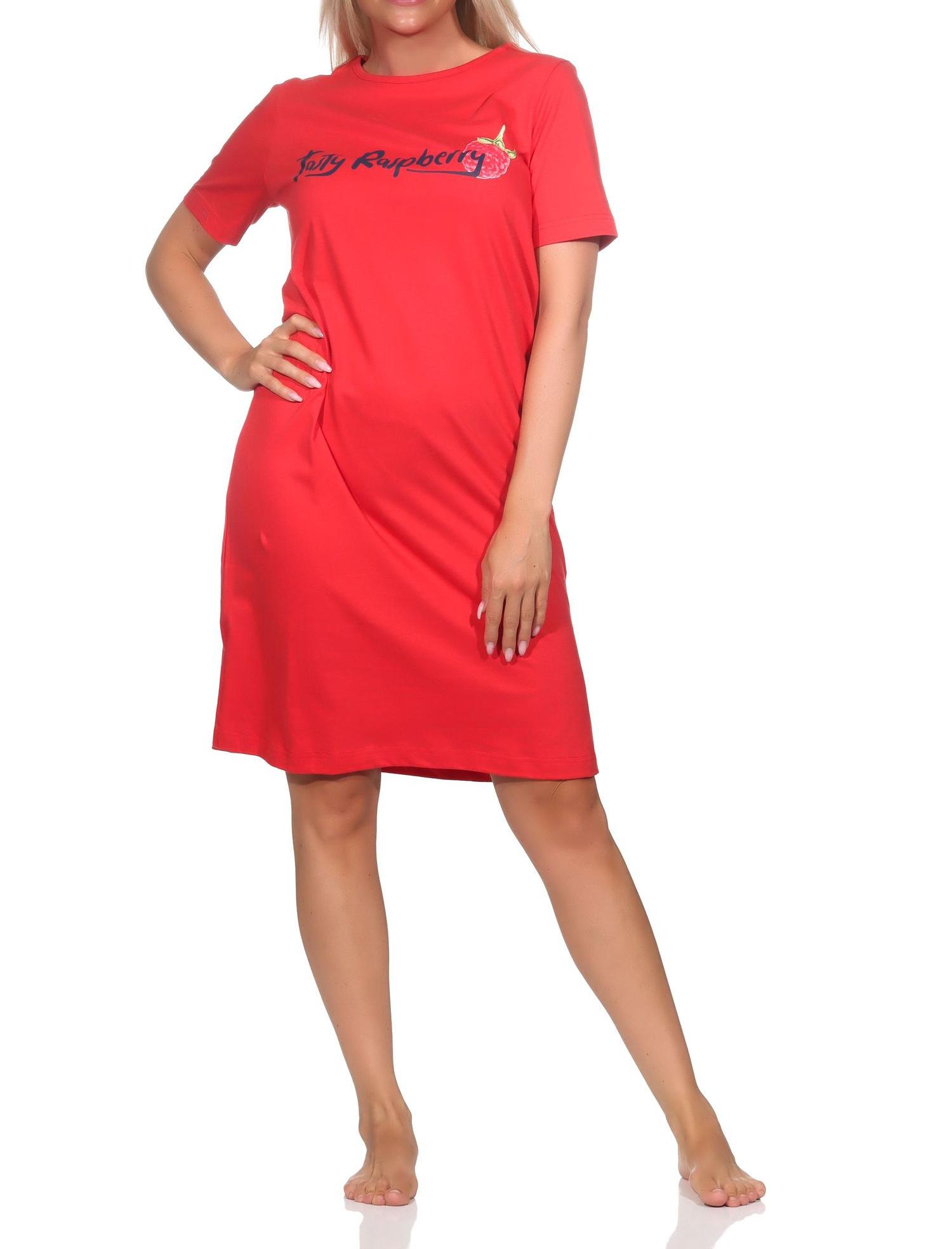 Normann Damen kurzarm Nachthemd mit Frontprint