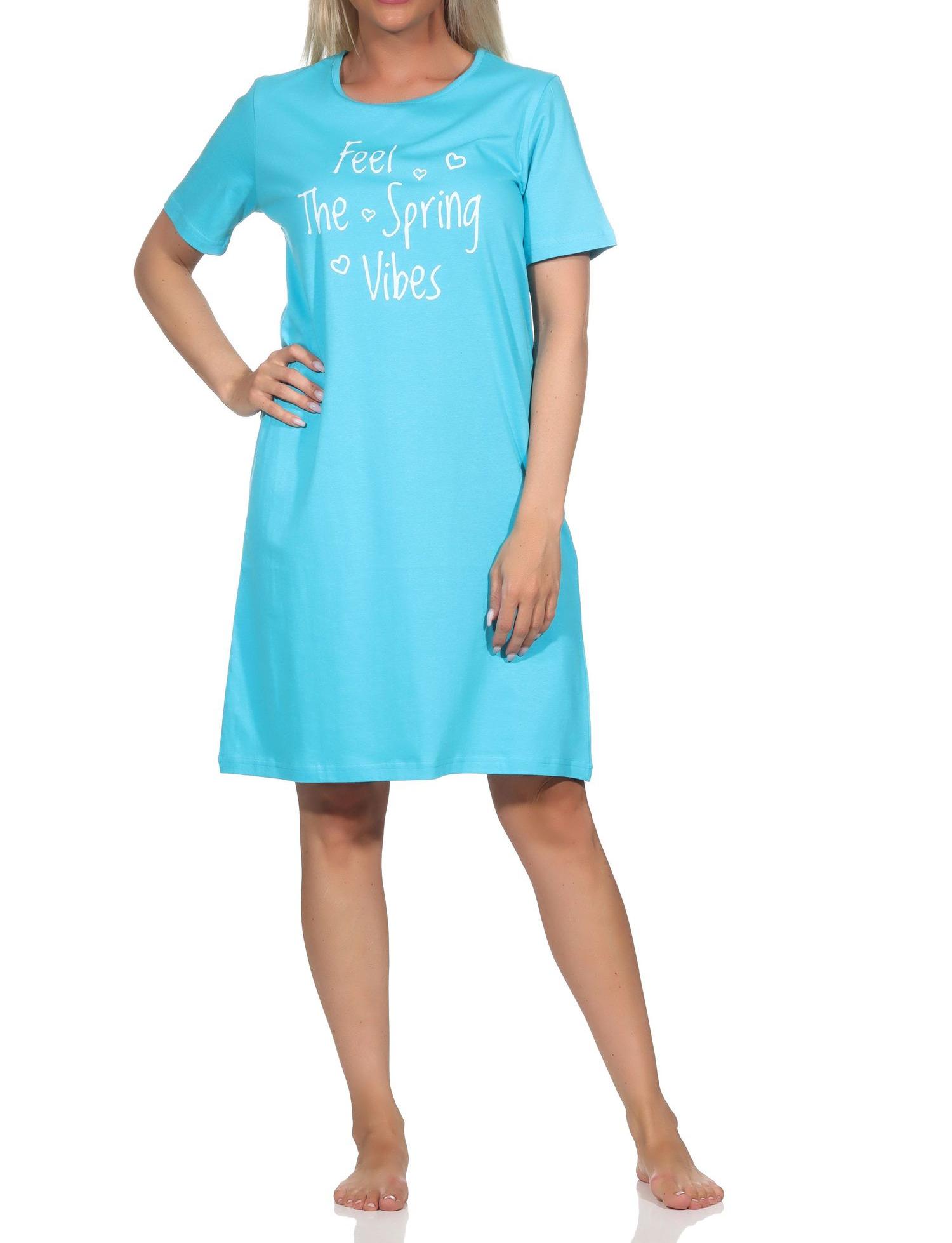 Normann Damen kurzarm Nachthemd mit Frontprint Normann Damen kurzarm Nachthemd mit Frontprint