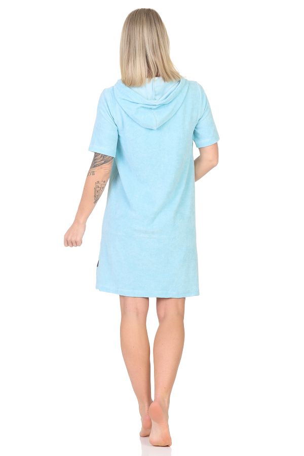 Normann Damen Frottee kurzarm Nachthemd - ideal auch als Beachwear oder Homewear Normann Damen Frottee kurzarm Nachthemd – ideal auch als Beachwear oder Homewear