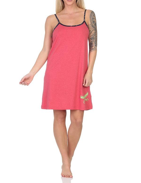 Normann Damen Spaghetti Nachthemd Negligé Schmetterlinge als Motiv - auch in Übergrößen
