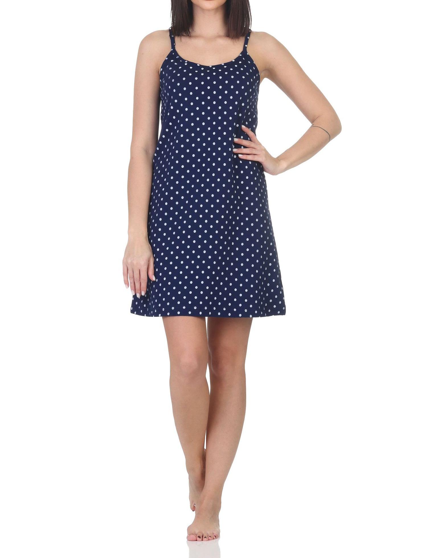 Normann Damen Spaghetti Nachthemd in Tupfen Punkte Optik – auch in Übergrößen