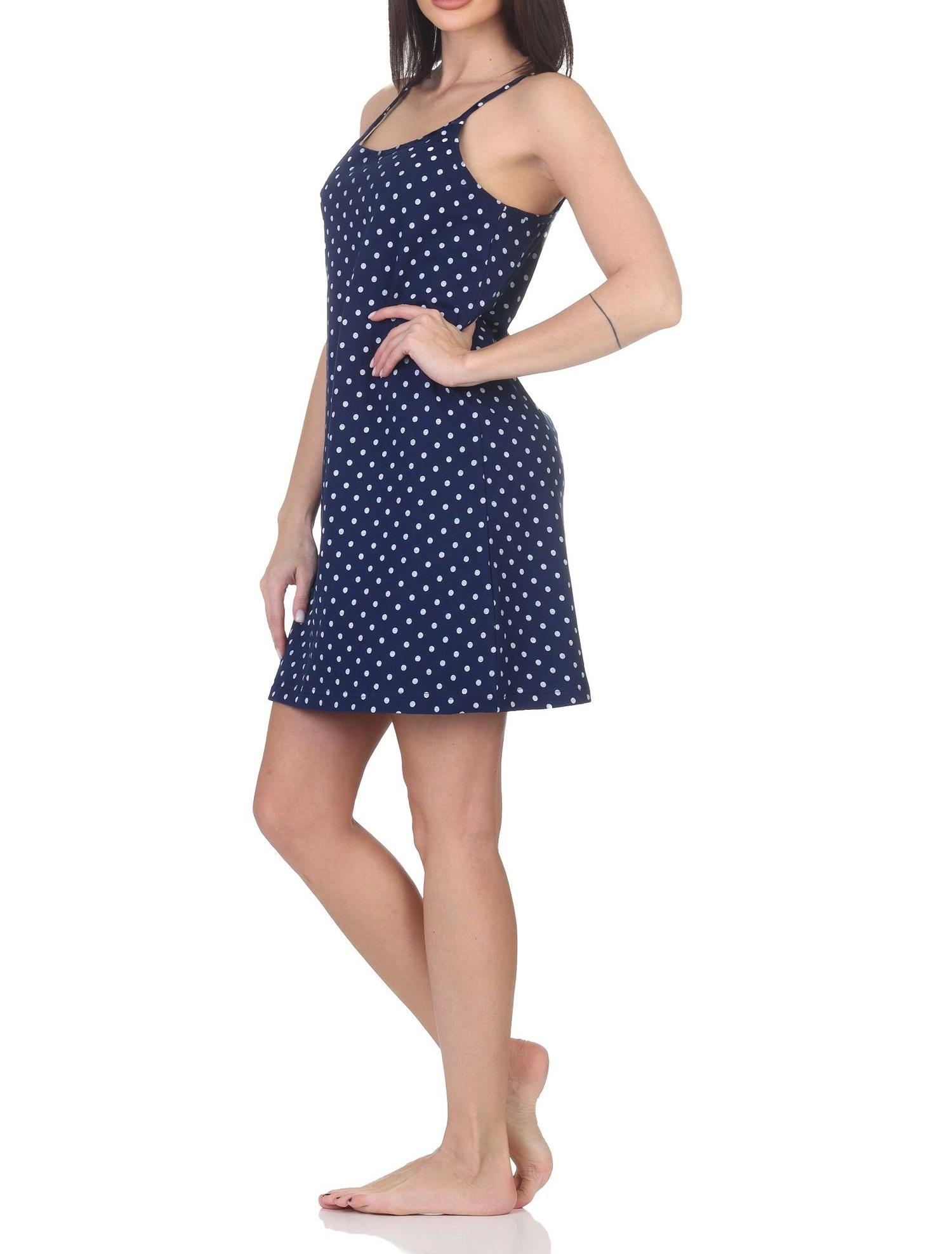 Normann Damen Spaghetti Nachthemd in Tupfen Punkte Optik – auch in Übergrößen