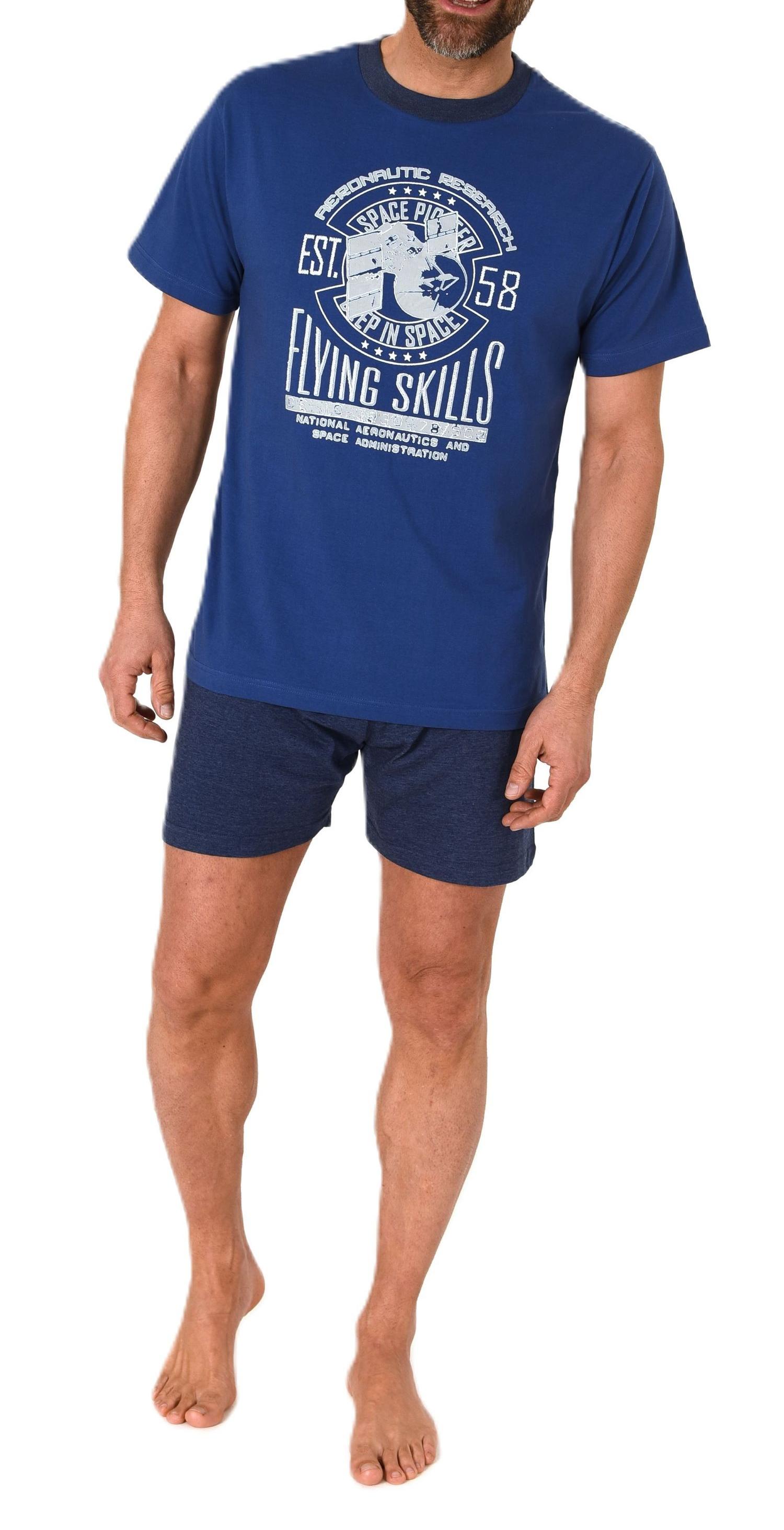 Normann Herren Schlafanzug kurzarm Shorty Pyjama