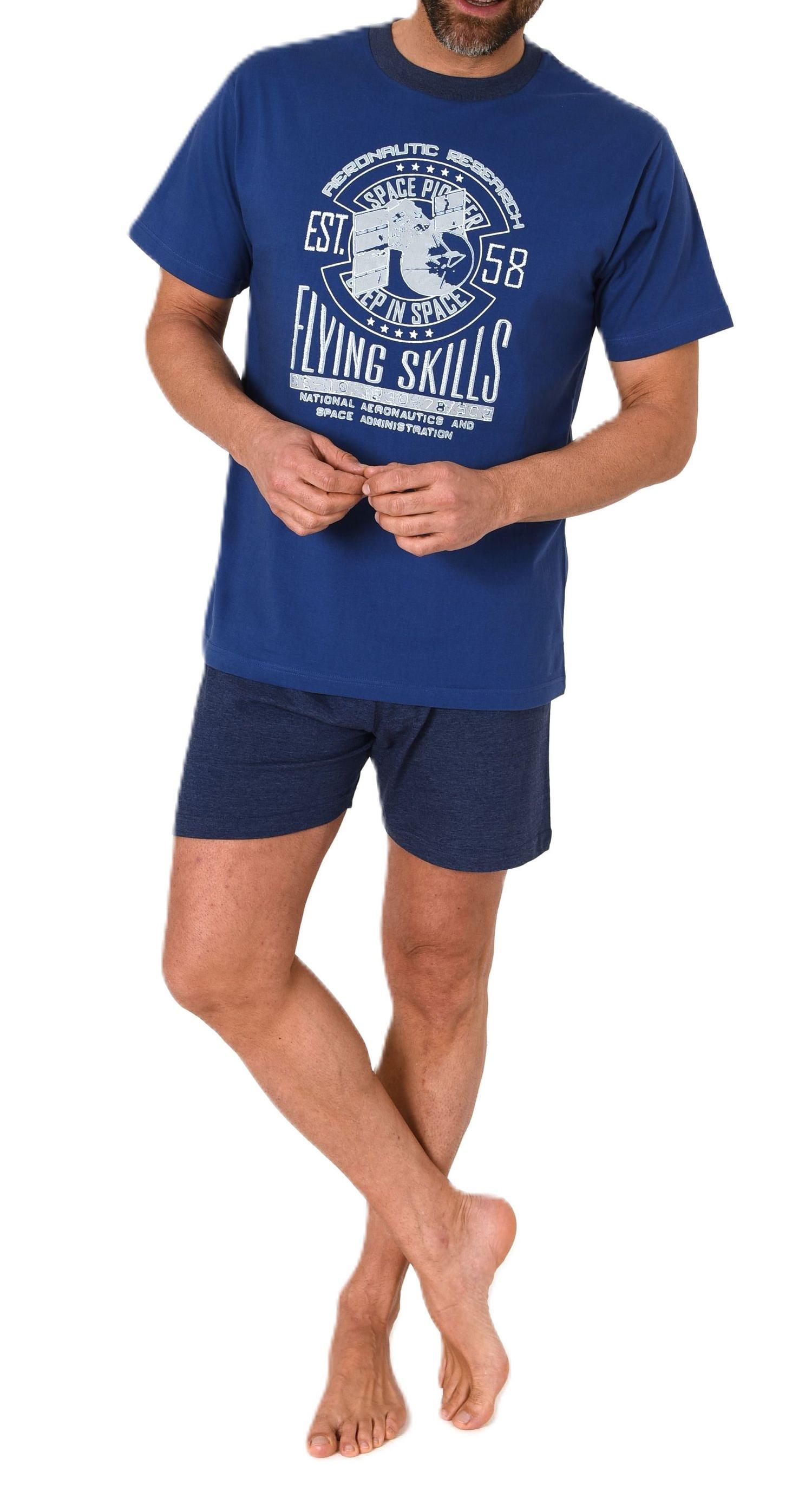 Normann Herren Schlafanzug kurzarm Shorty Pyjama