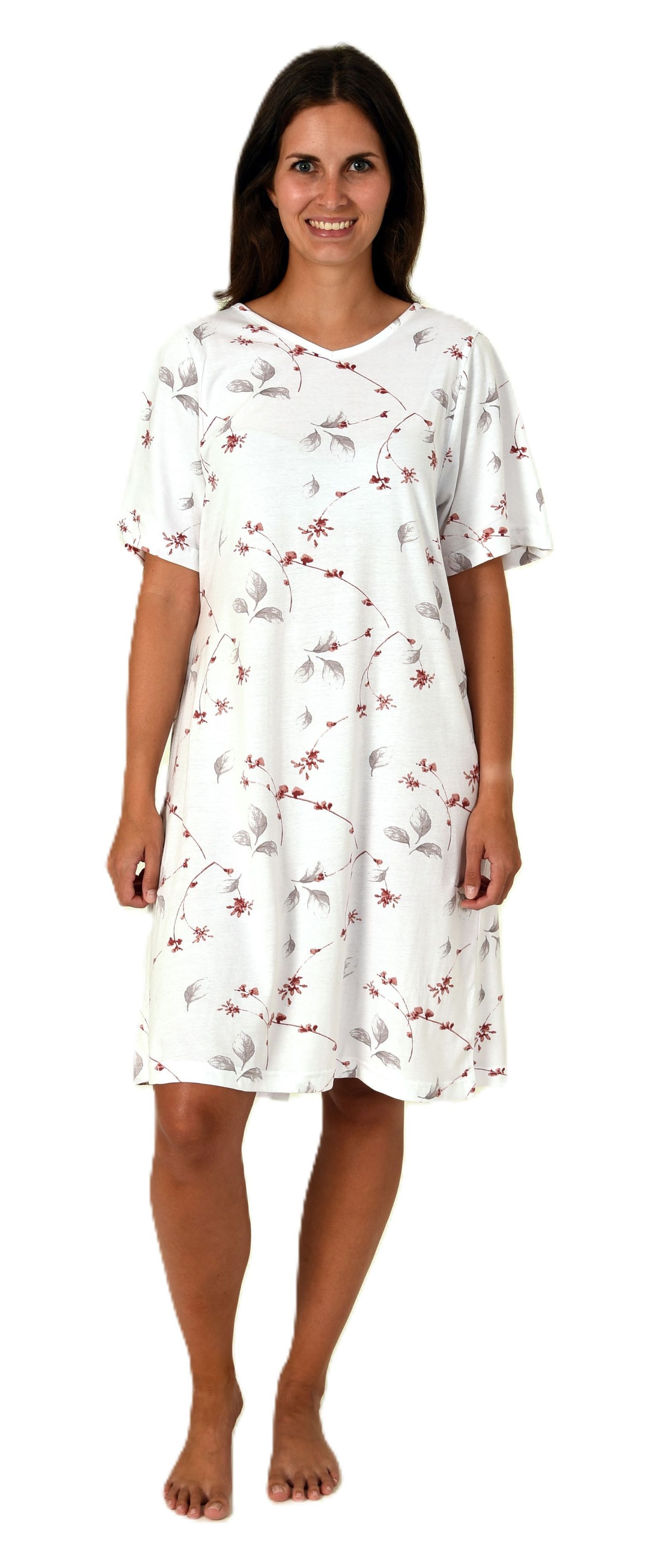 Damen Pflegenachthemd kurzarm, Rückenteil offen mit praktischen Bindeverschluß Damen Pflegenachthemd kurzarm, Rückenteil offen mit praktischem Bindeverschluß