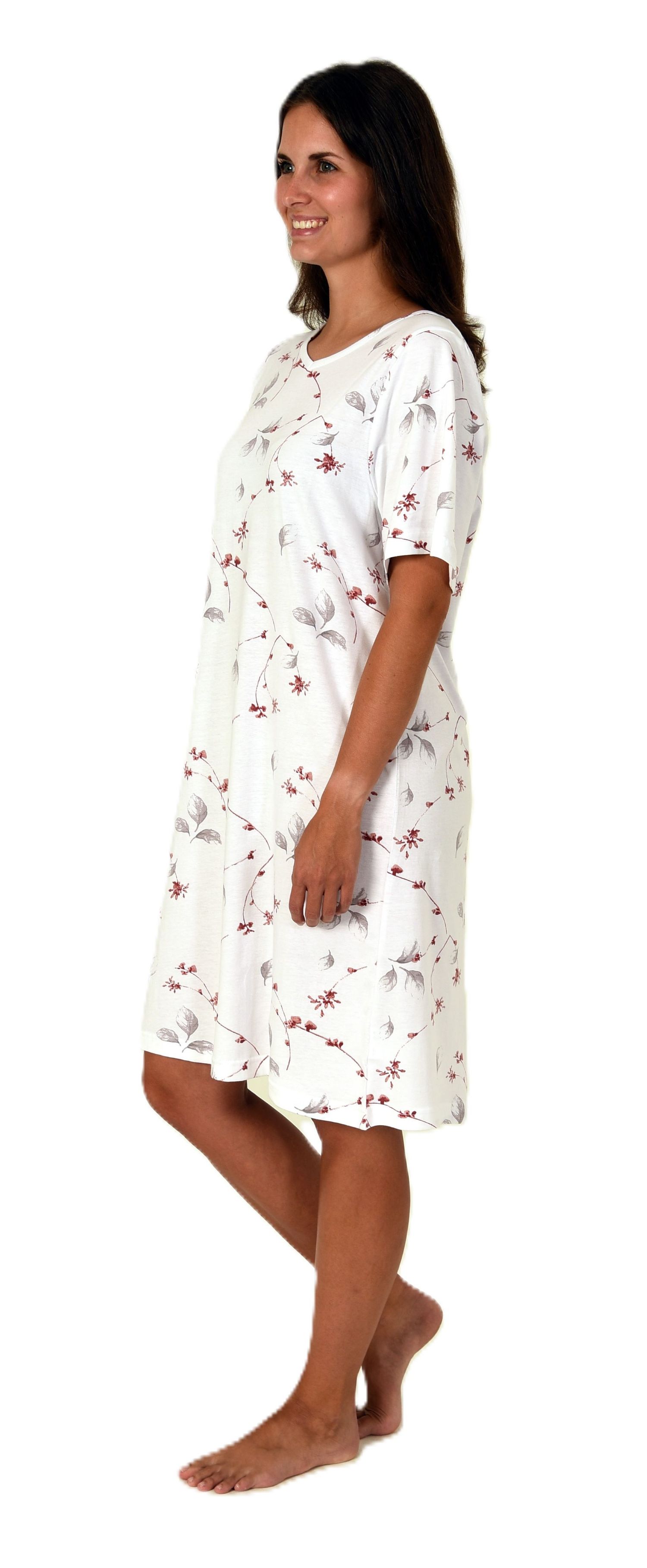 Damen Pflegenachthemd kurzarm, Rückenteil offen mit praktischen Bindeverschluß Damen Pflegenachthemd kurzarm, Rückenteil offen mit praktischem Bindeverschluß